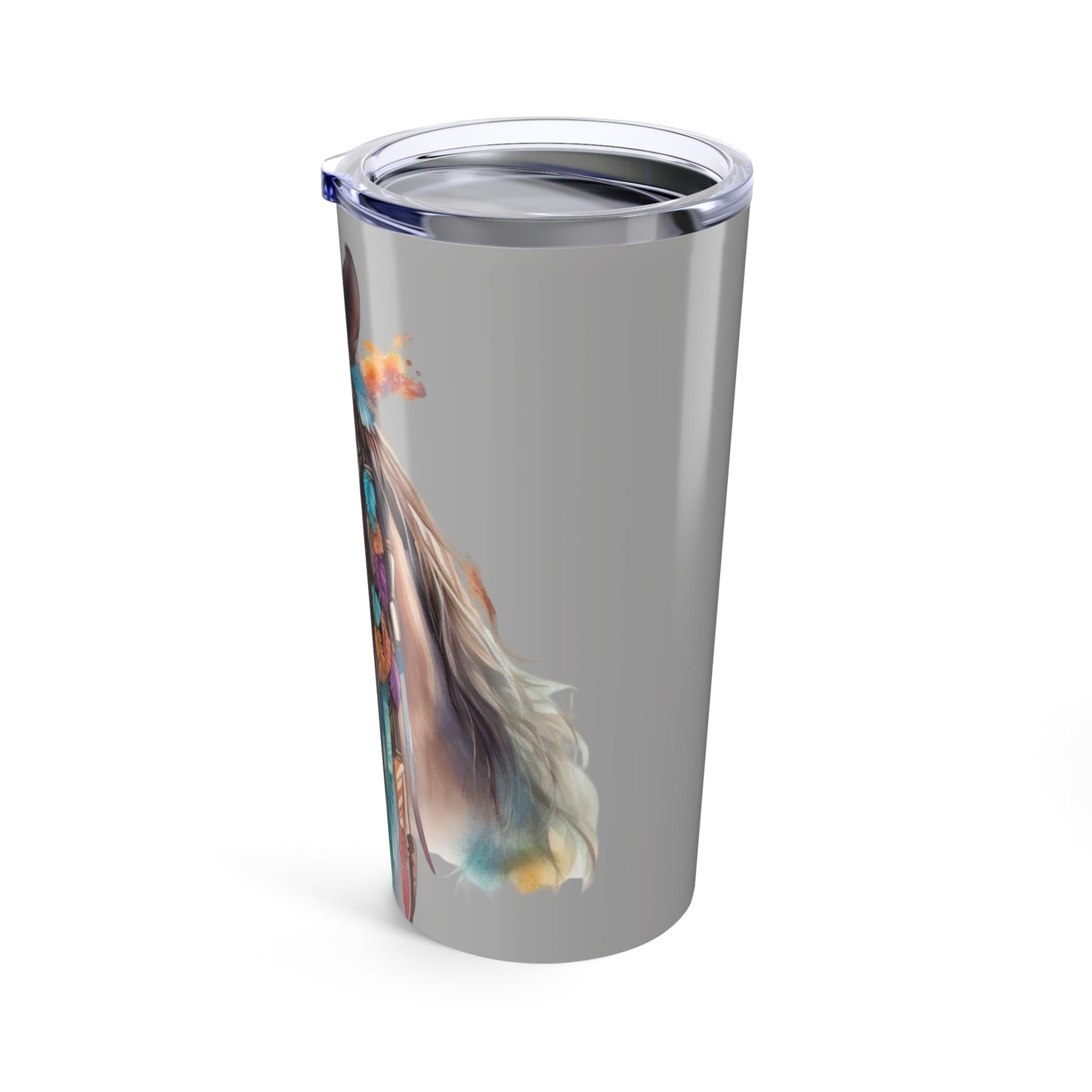 Boho Floral Horse Tumbler 20oz | Western Native Feather