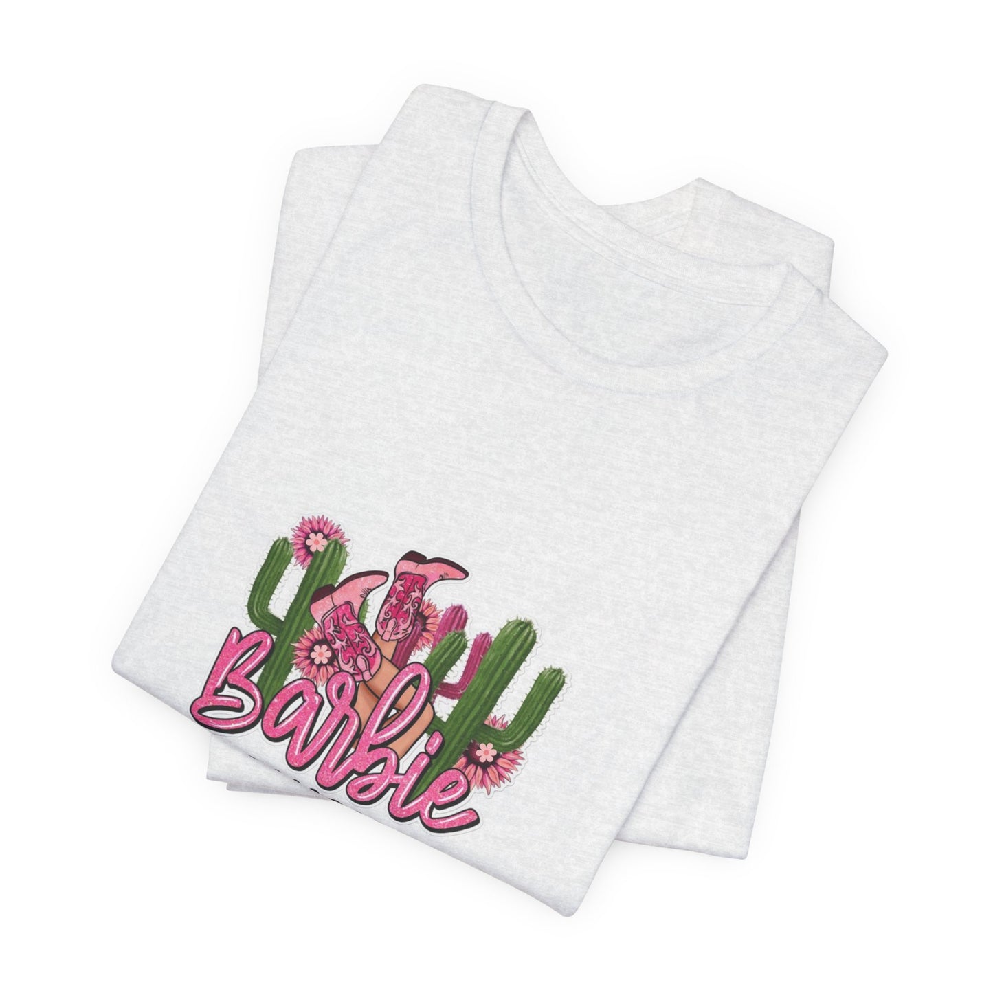 Barbie Cowgirl T‑Shirt – Pink Western Cactus Graphic Tee