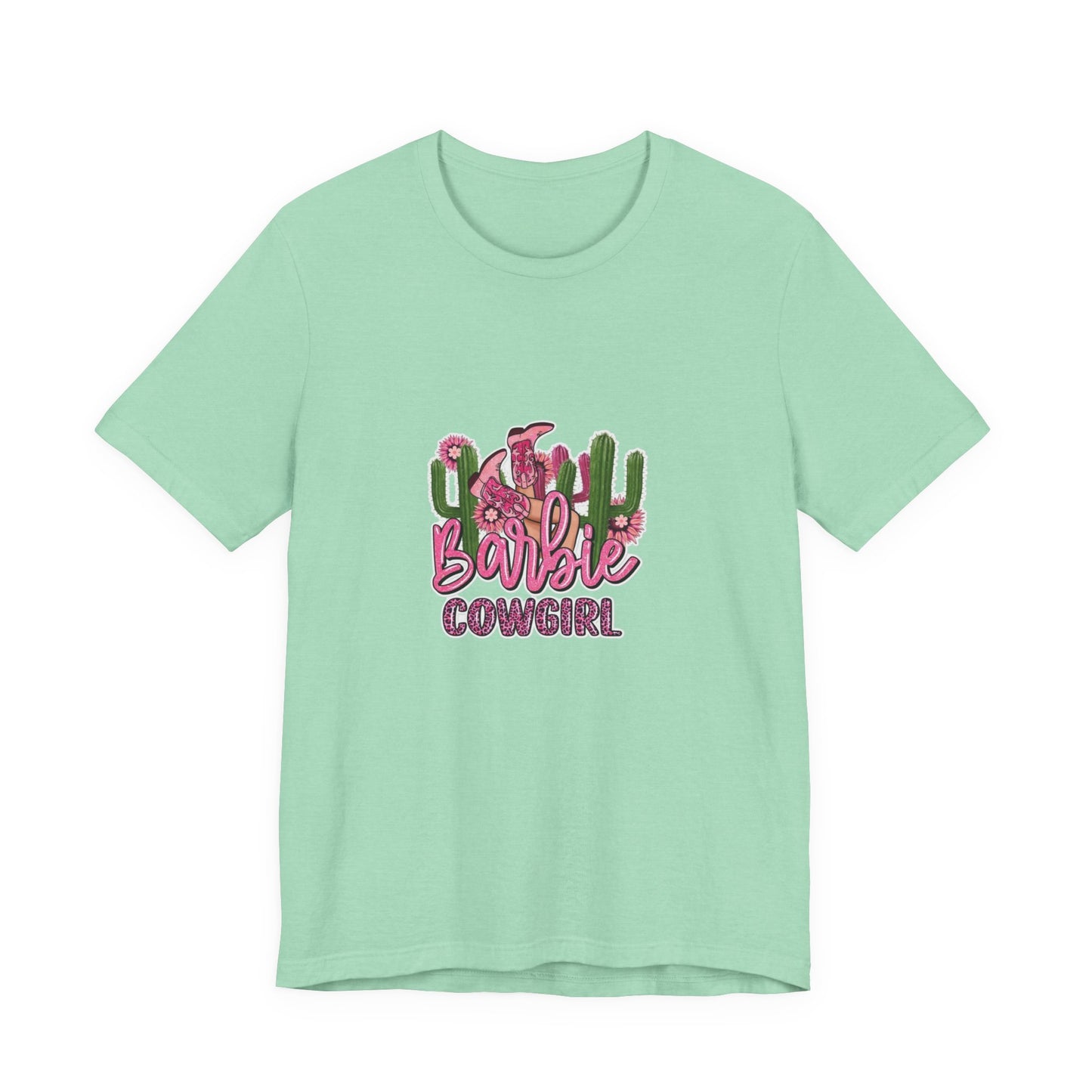 Barbie Cowgirl T‑Shirt – Pink Western Cactus Graphic Tee