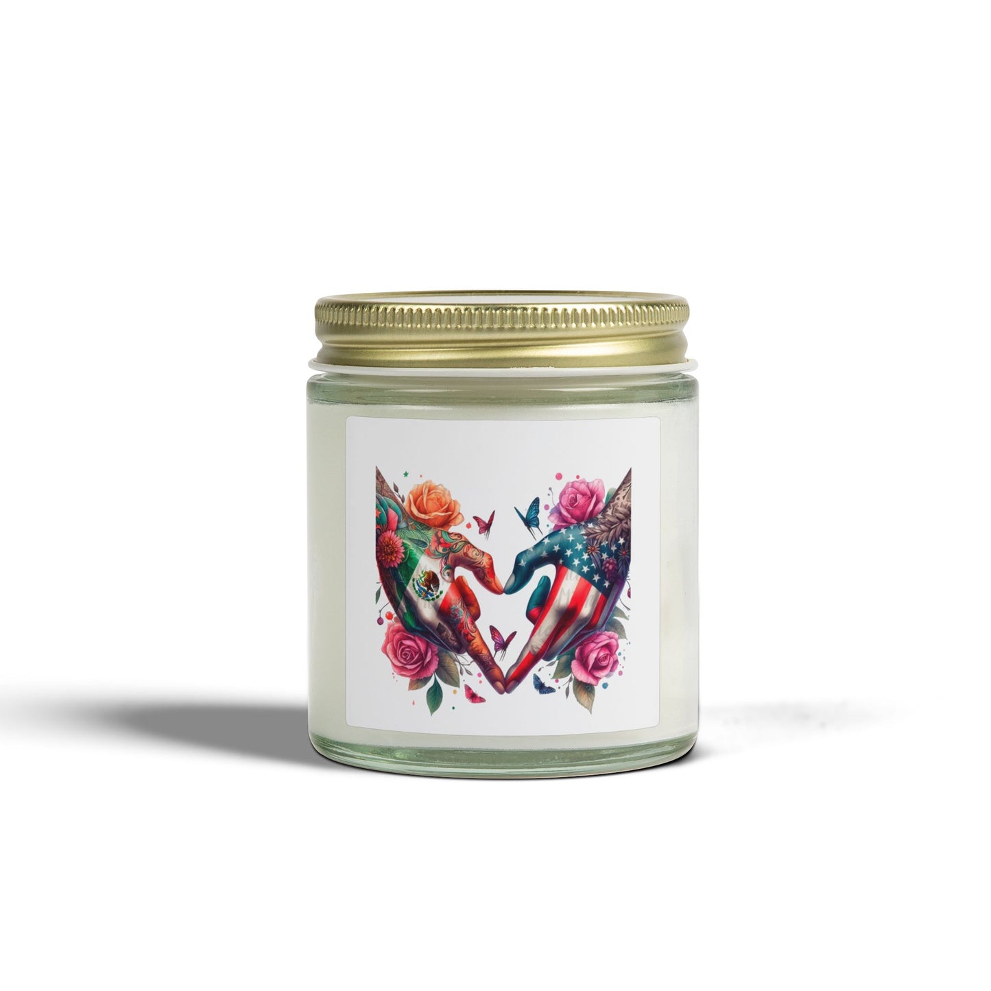 Rose & Butterfly Heart Candle — Scented Coconut Apricot Wax (4oz & 9oz)
