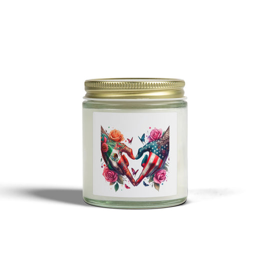 Rose & Butterfly Heart Candle — Scented Coconut Apricot Wax (4oz & 9oz)