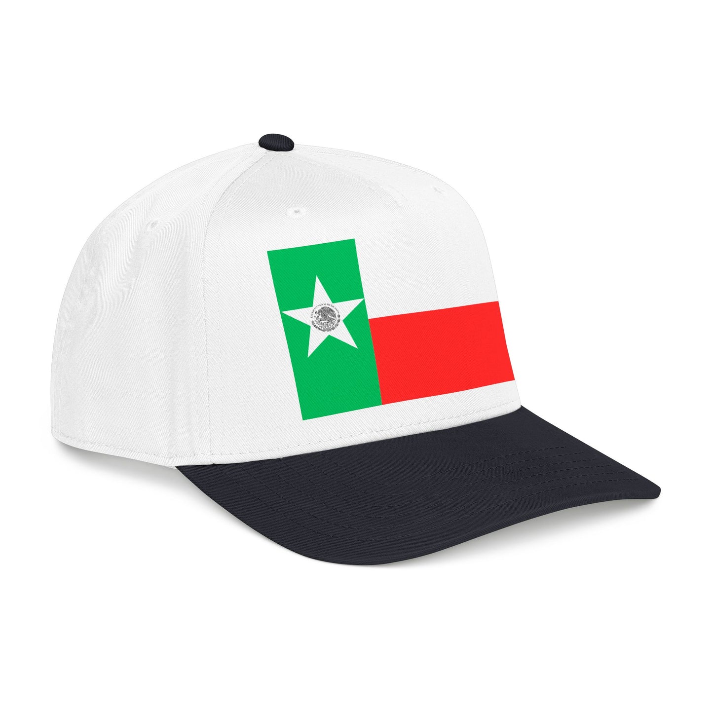Mexico Flag Star embroidered Tricolor Mid Profile Baseball Cap | Mexican Flag Cap