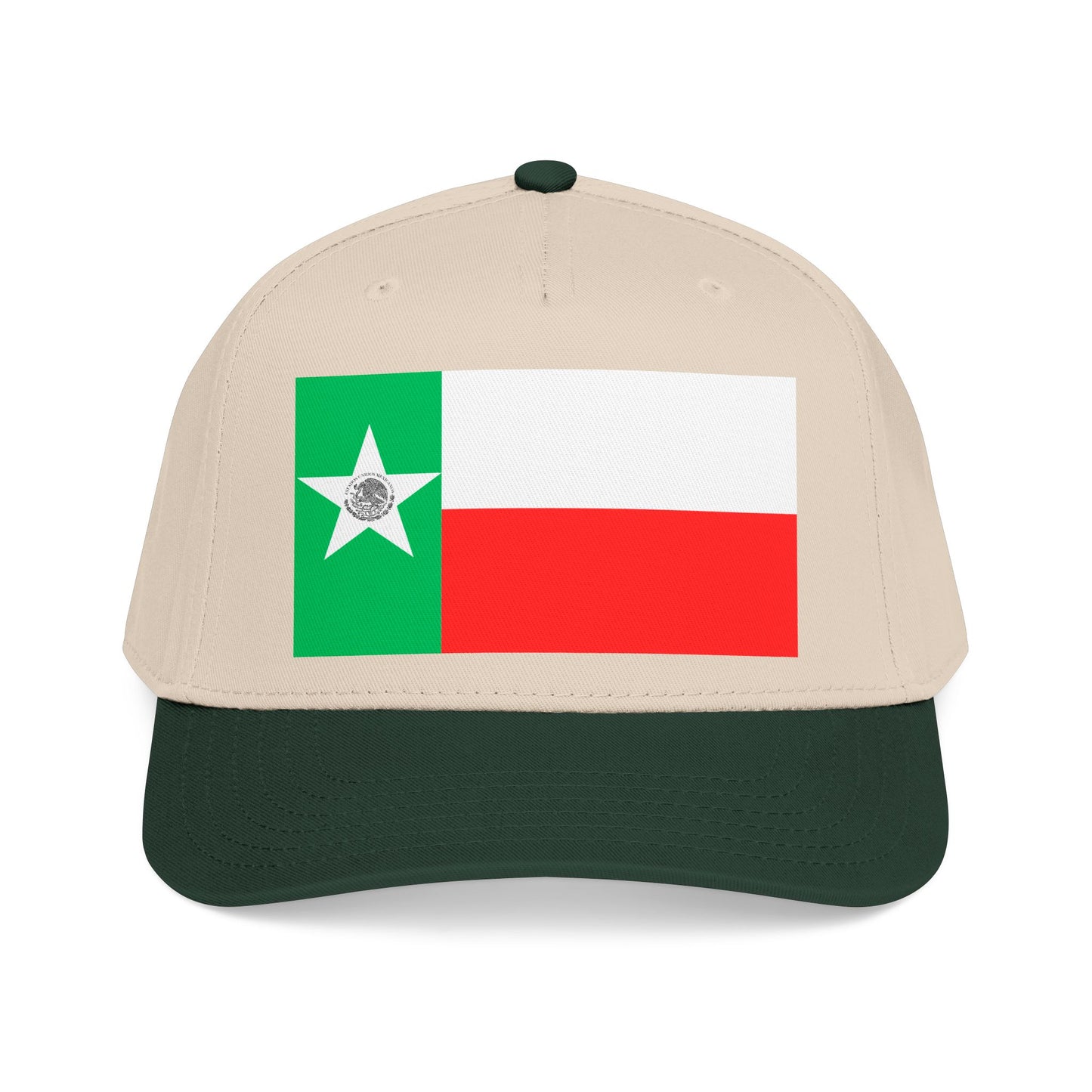 Mexico Flag Star embroidered Tricolor Mid Profile Baseball Cap | Mexican Flag Cap