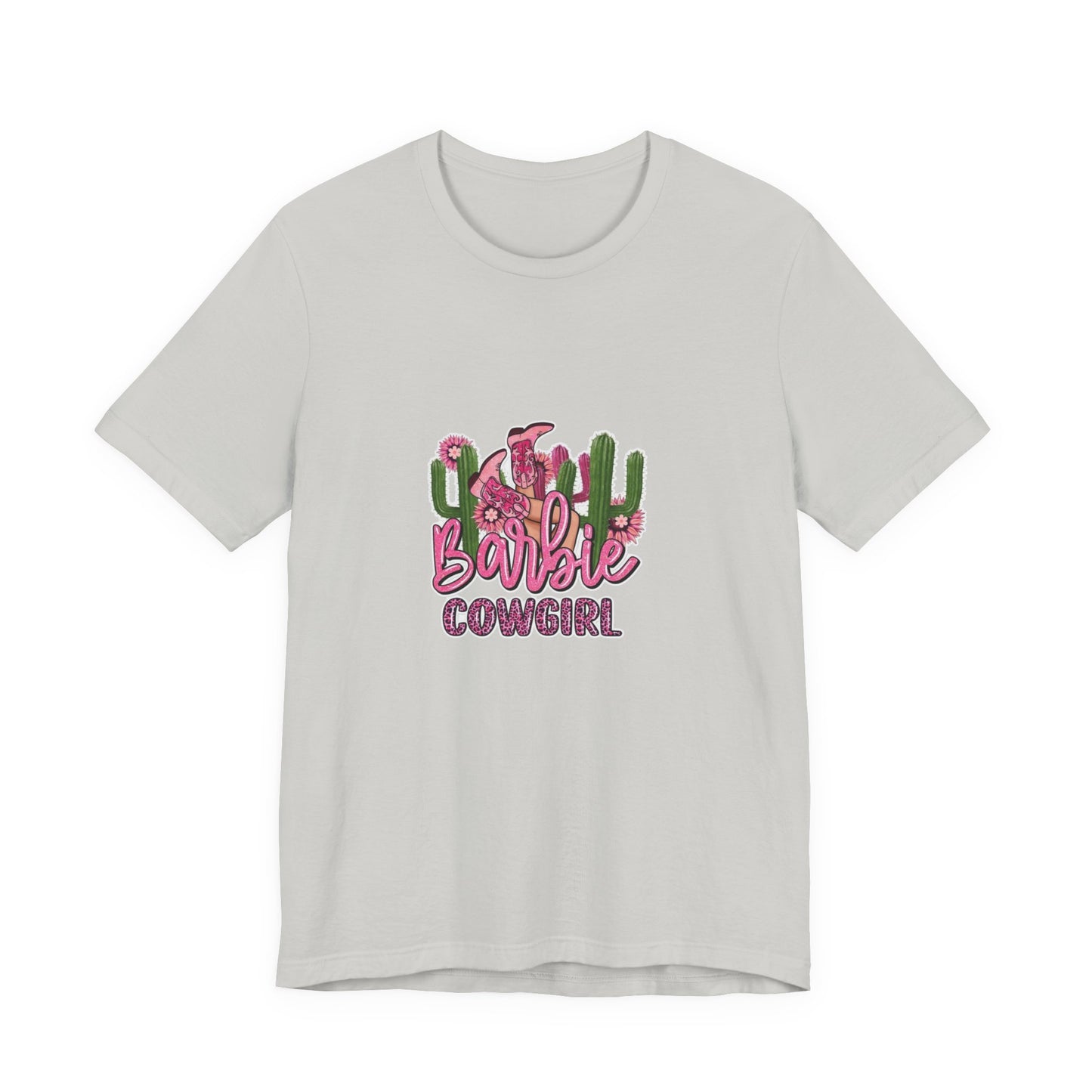 Barbie Cowgirl T‑Shirt – Pink Western Cactus Graphic Tee