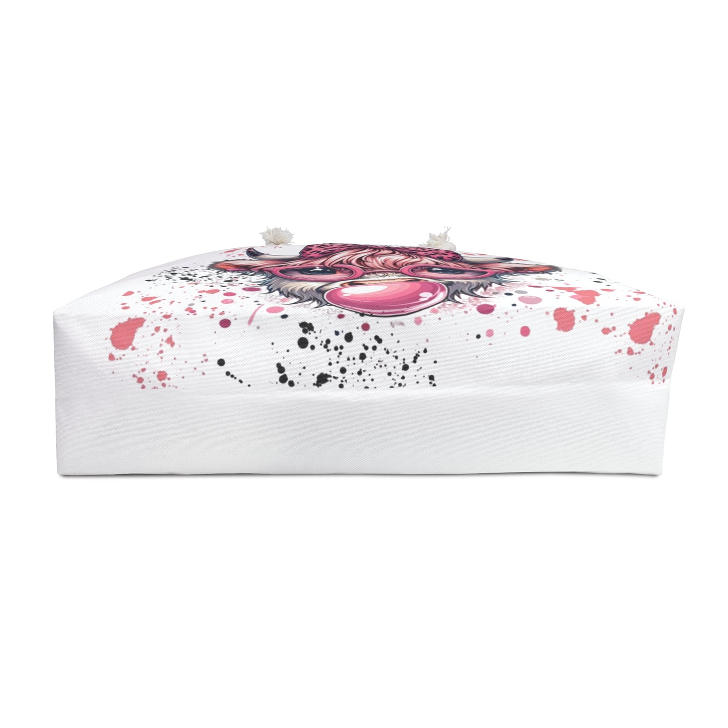 Bubblegum Cow Weekender Bag — Playful Toddler Cow with Pink Bow Sunglasses