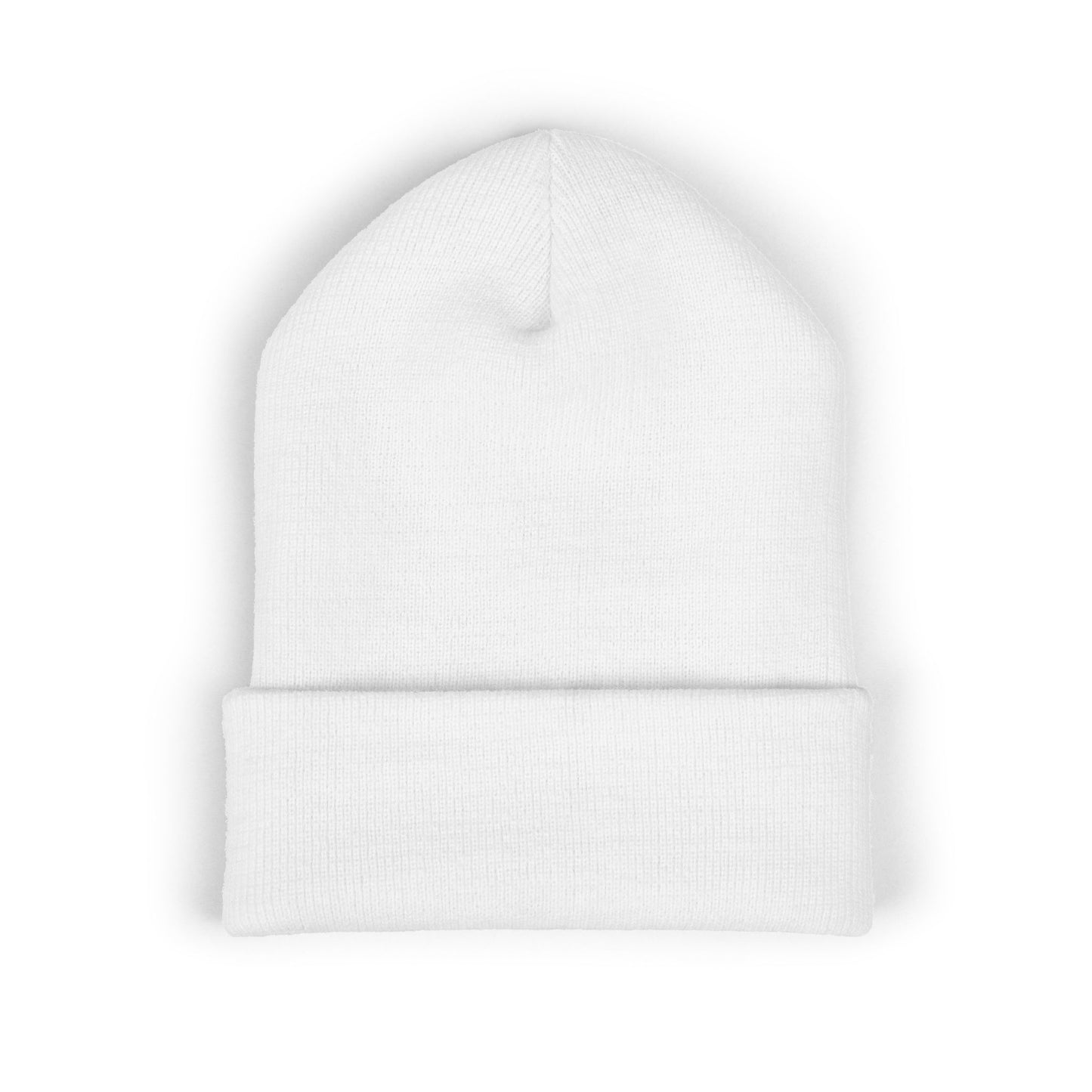 Embroidered Floral Heart Beanie — Classic Cuffed Knit Hat