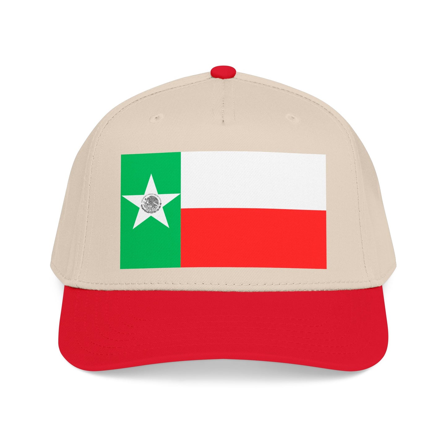Mexico Flag Star embroidered Tricolor Mid Profile Baseball Cap | Mexican Flag Cap