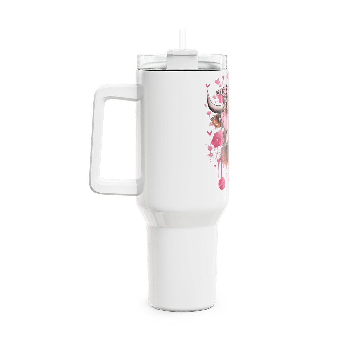 Cow with Heart Sunglasses Tumbler 40oz | Stainless Steel Travel Cup