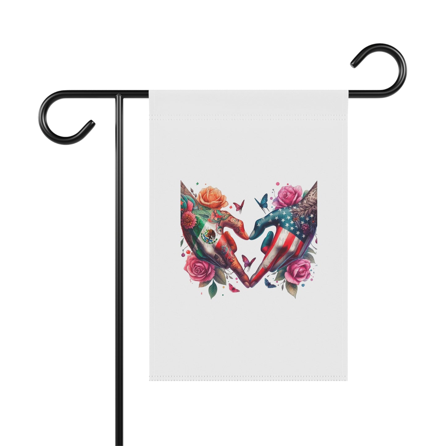 Patriotic Elephant Heart Garden Flag | House Banner, Floral Americana