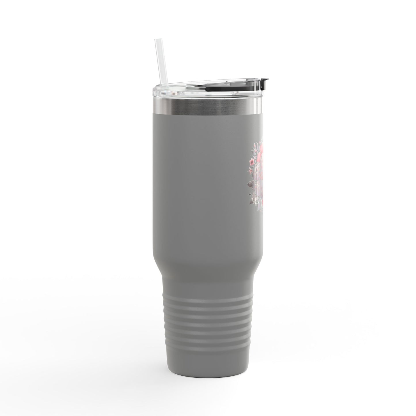 Wild & Free Floral Leopard Print Travel Mug, 40oz