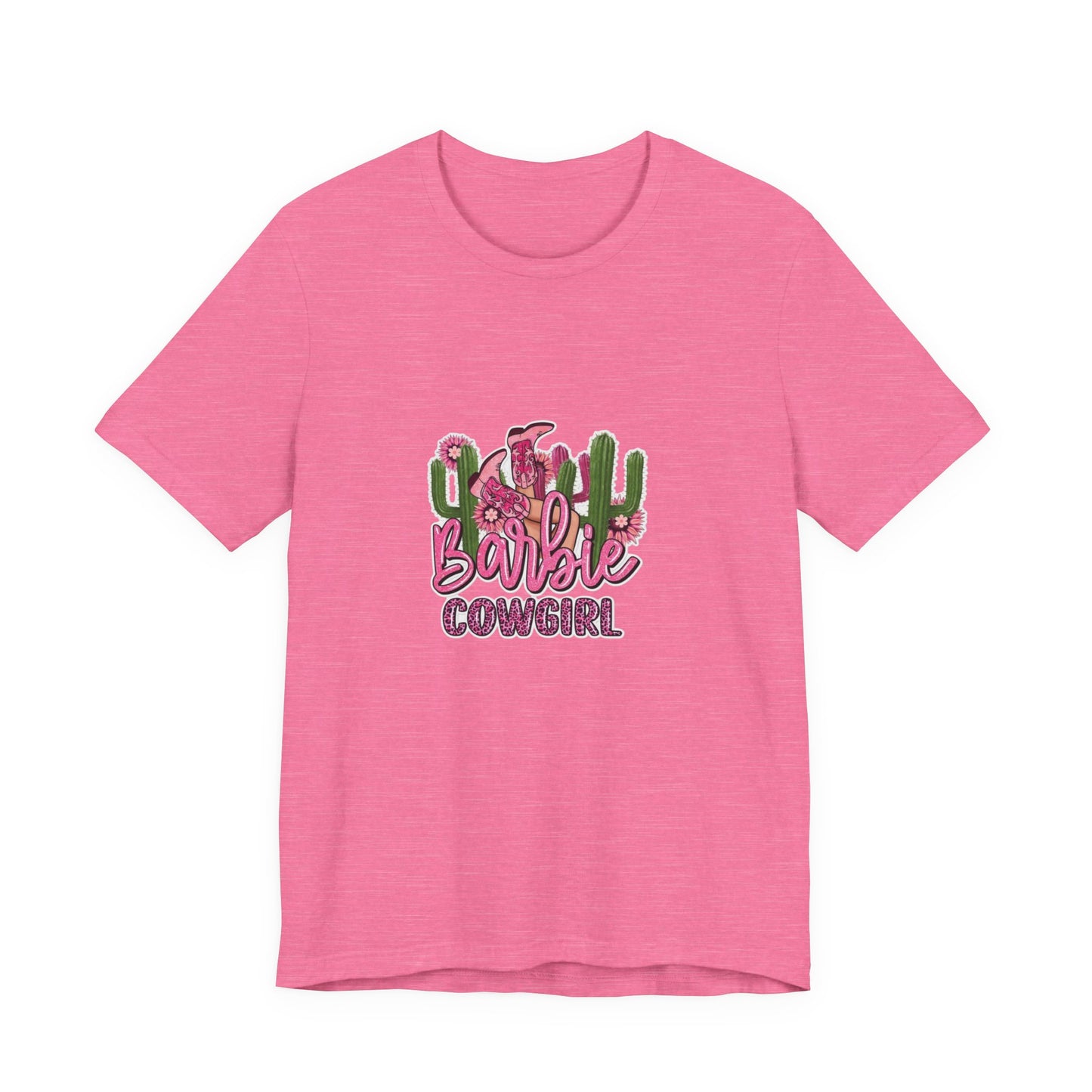 Barbie Cowgirl T‑Shirt – Pink Western Cactus Graphic Tee