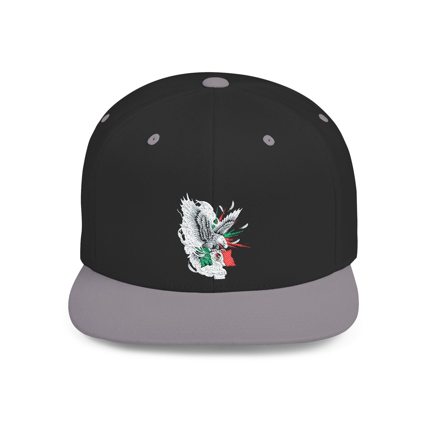 Mexican Flag Skull Flat Bill Snapback | Mexico Skull Cap, Grunge Patriotic Hat