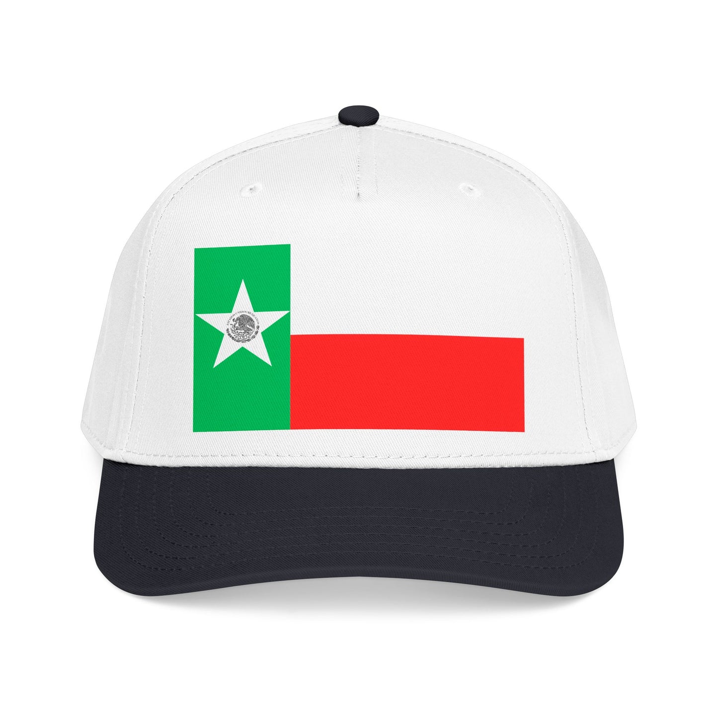 Mexico Flag Star embroidered Tricolor Mid Profile Baseball Cap | Mexican Flag Cap