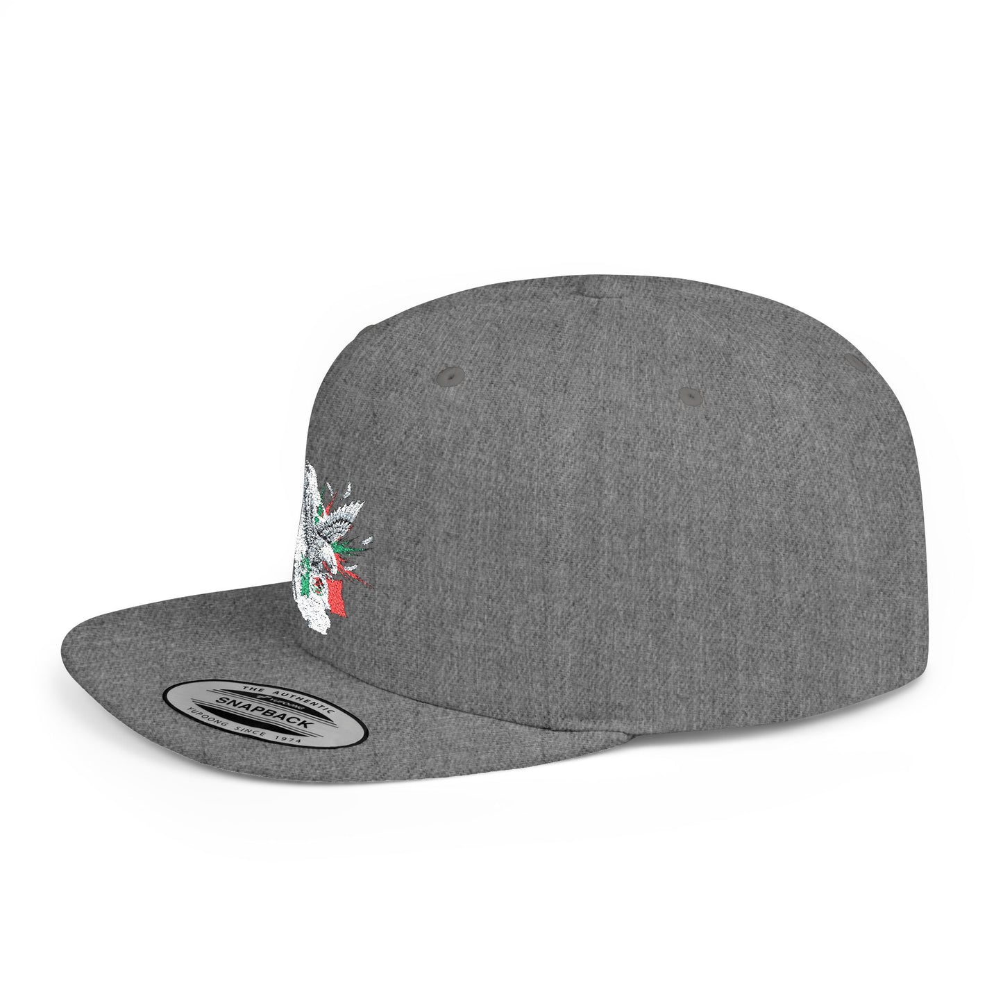 Mexican Flag Skull Flat Bill Snapback | Mexico Skull Cap, Grunge Patriotic Hat