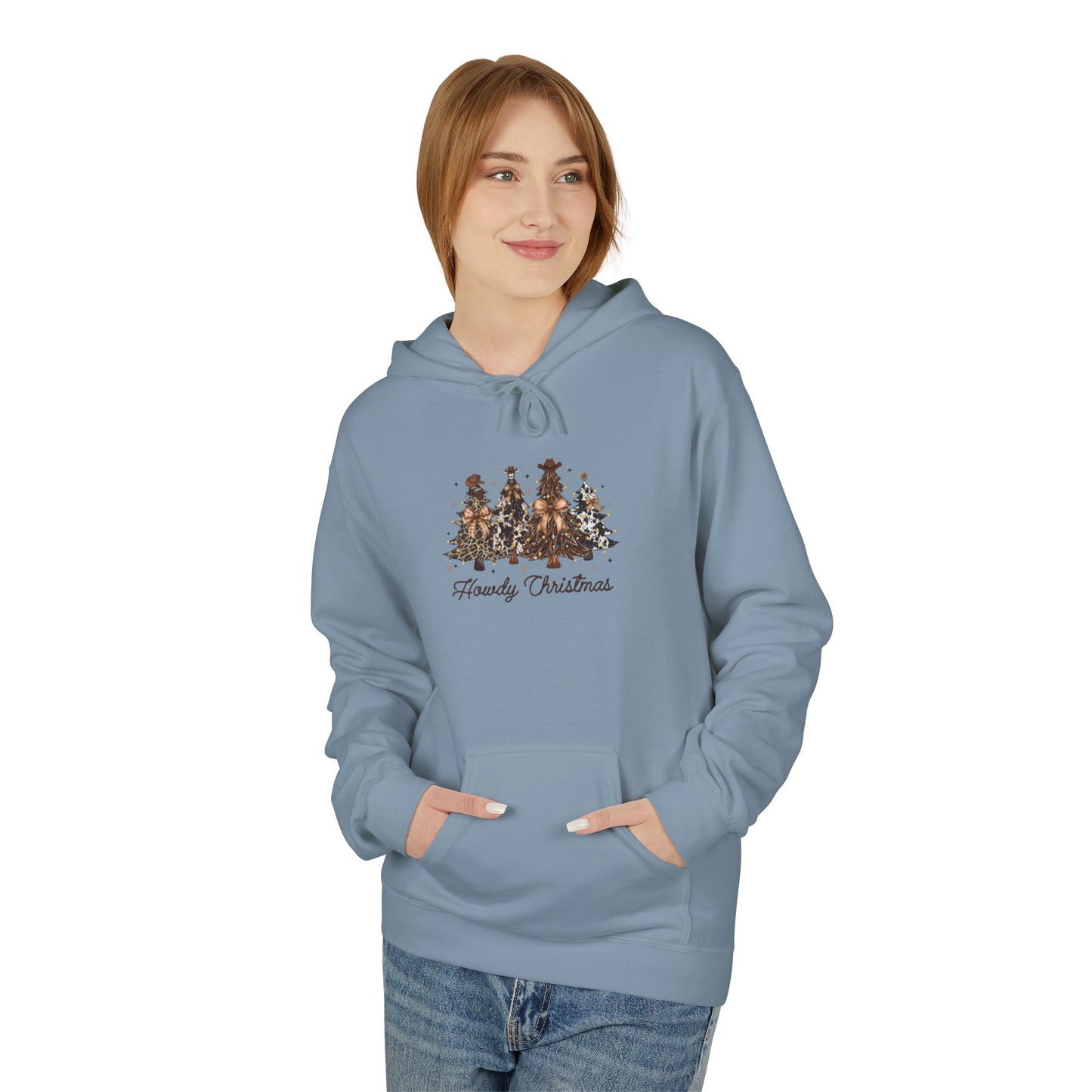 Woodland Christmas Trees Hoodie | Forest Holiday Script