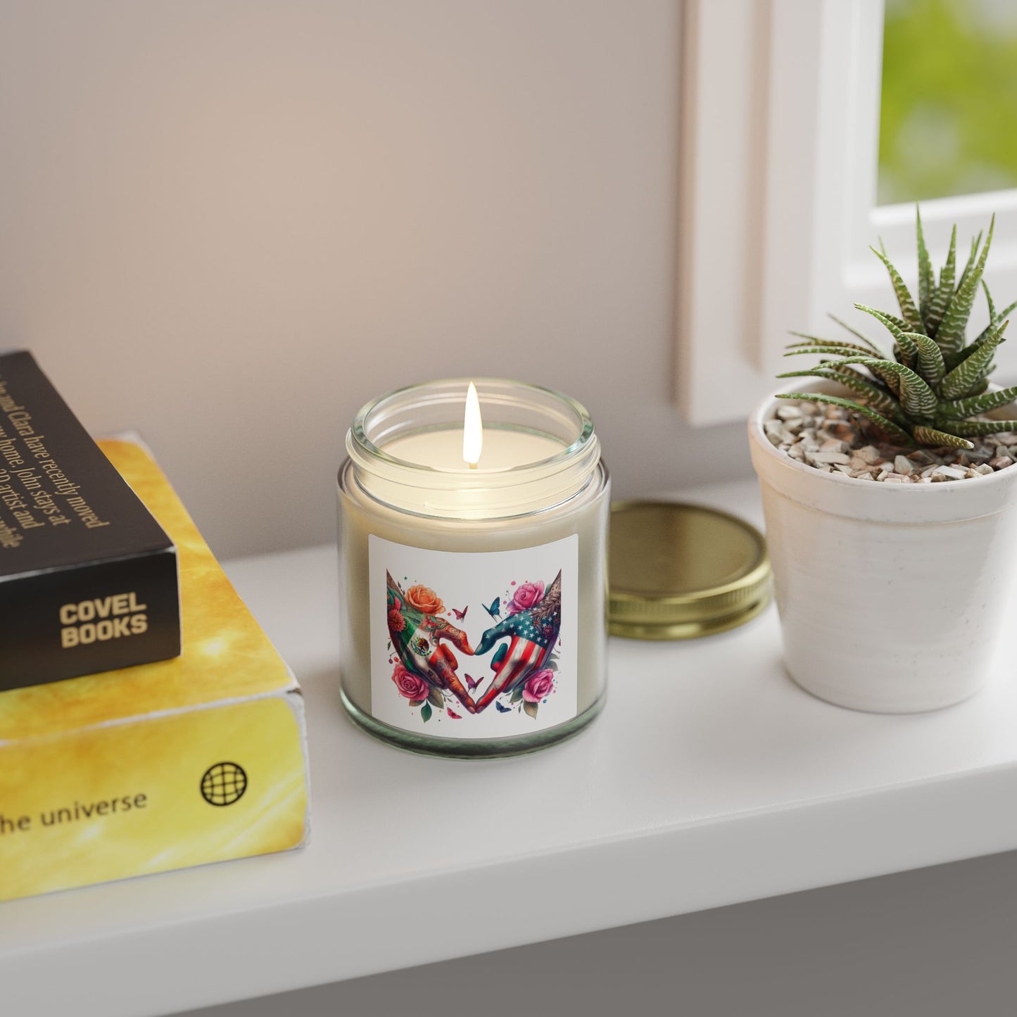 Rose & Butterfly Heart Candle — Scented Coconut Apricot Wax (4oz & 9oz)