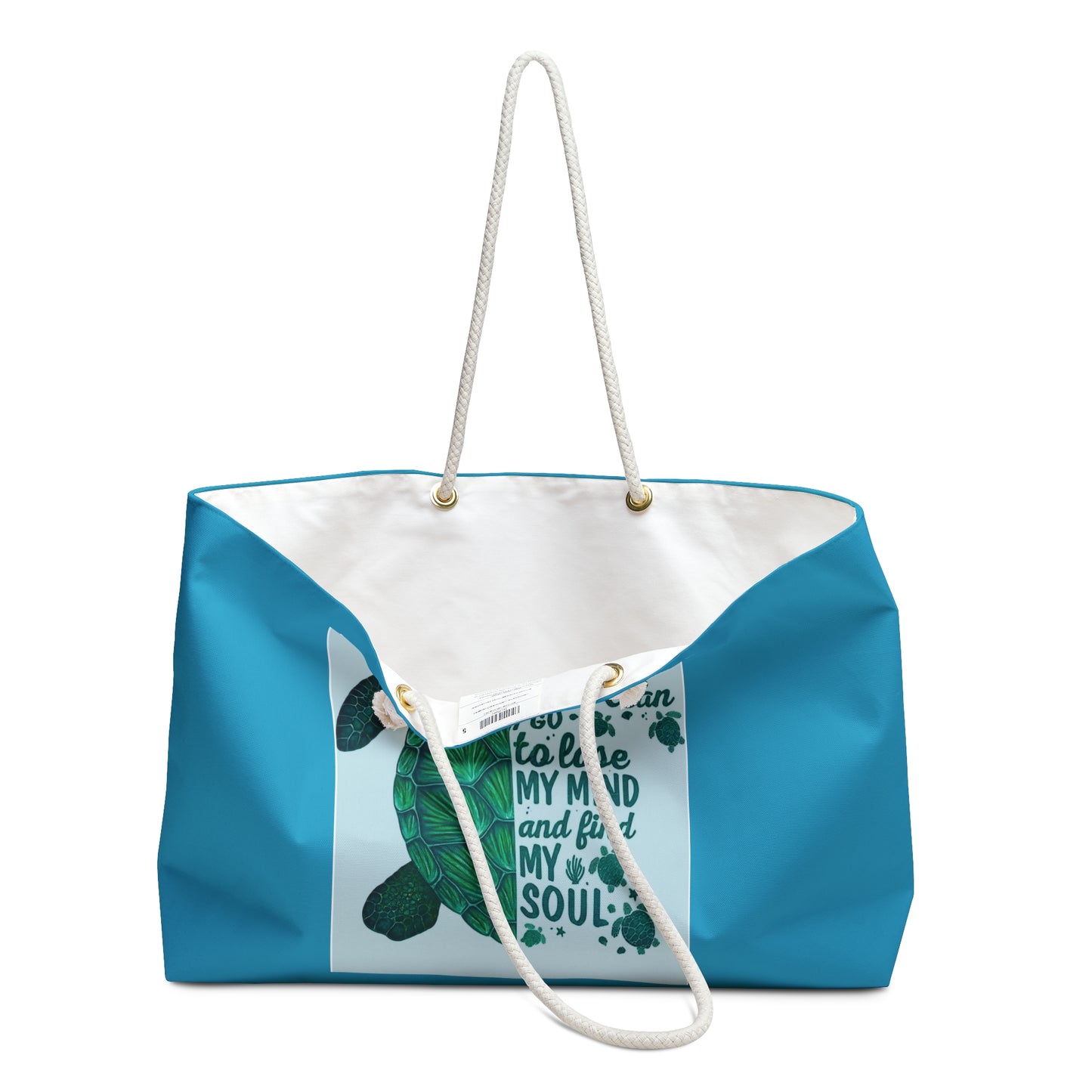 Sea Turtle Quote Weekender Bag | Ocean Tote, Beach Travel Bag