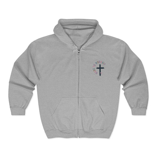 Cross with Floral Wreath Hoodie | Zip Up Sweatshirt
