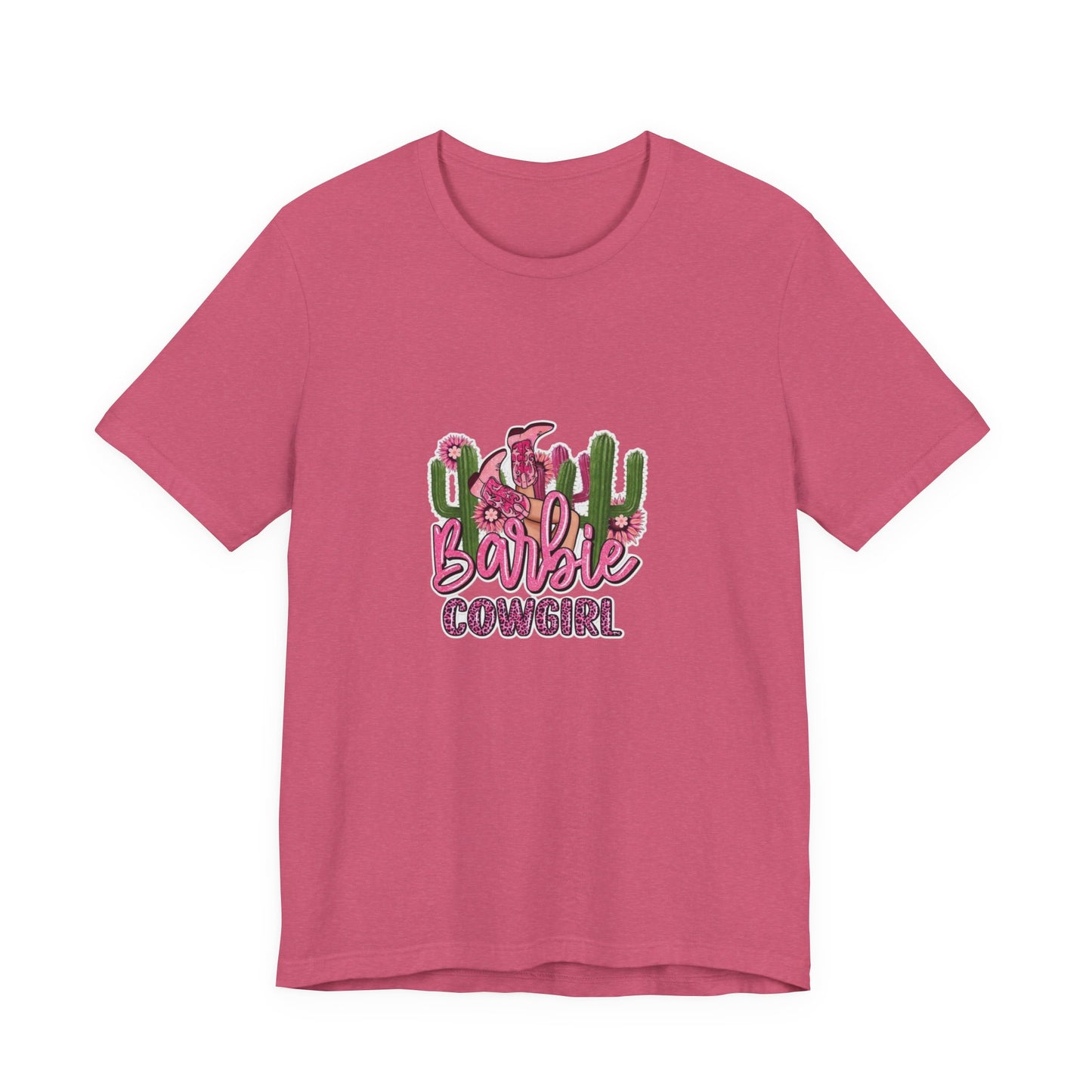 Barbie Cowgirl T‑Shirt – Pink Western Cactus Graphic Tee
