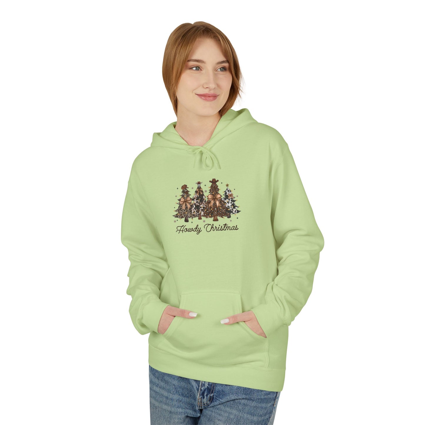 Woodland Christmas Trees Hoodie | Forest Holiday Script