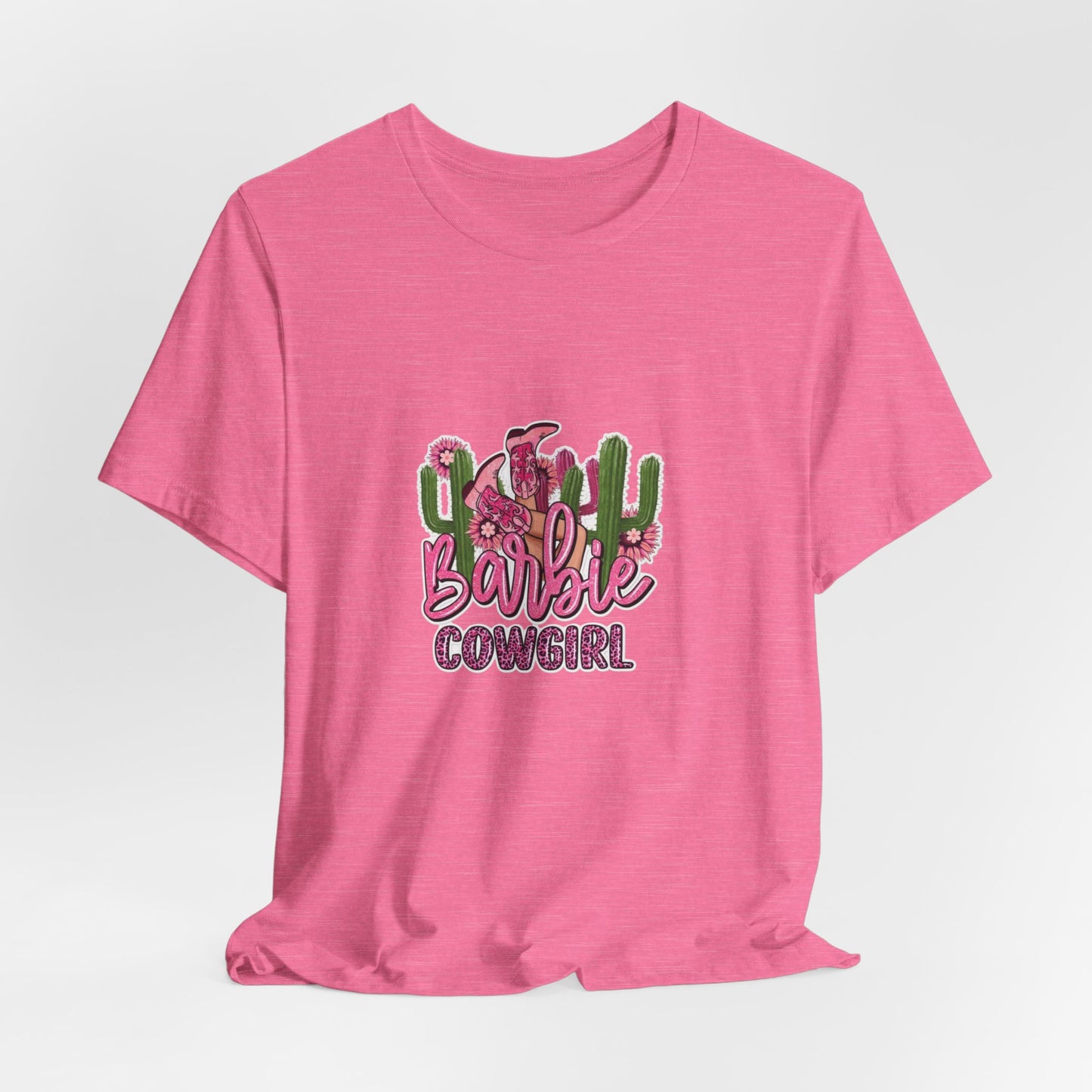 Barbie Cowgirl T‑Shirt – Pink Western Cactus Graphic Tee
