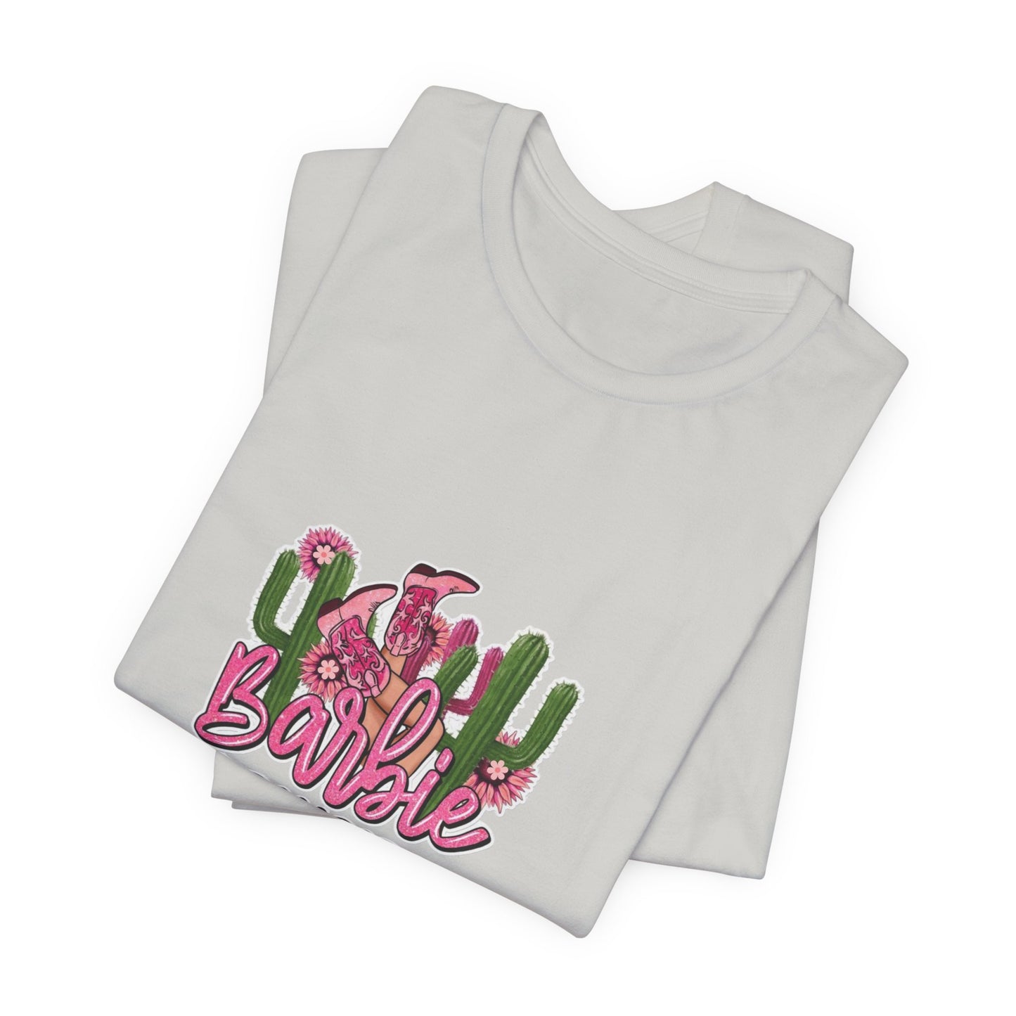 Barbie Cowgirl T‑Shirt – Pink Western Cactus Graphic Tee