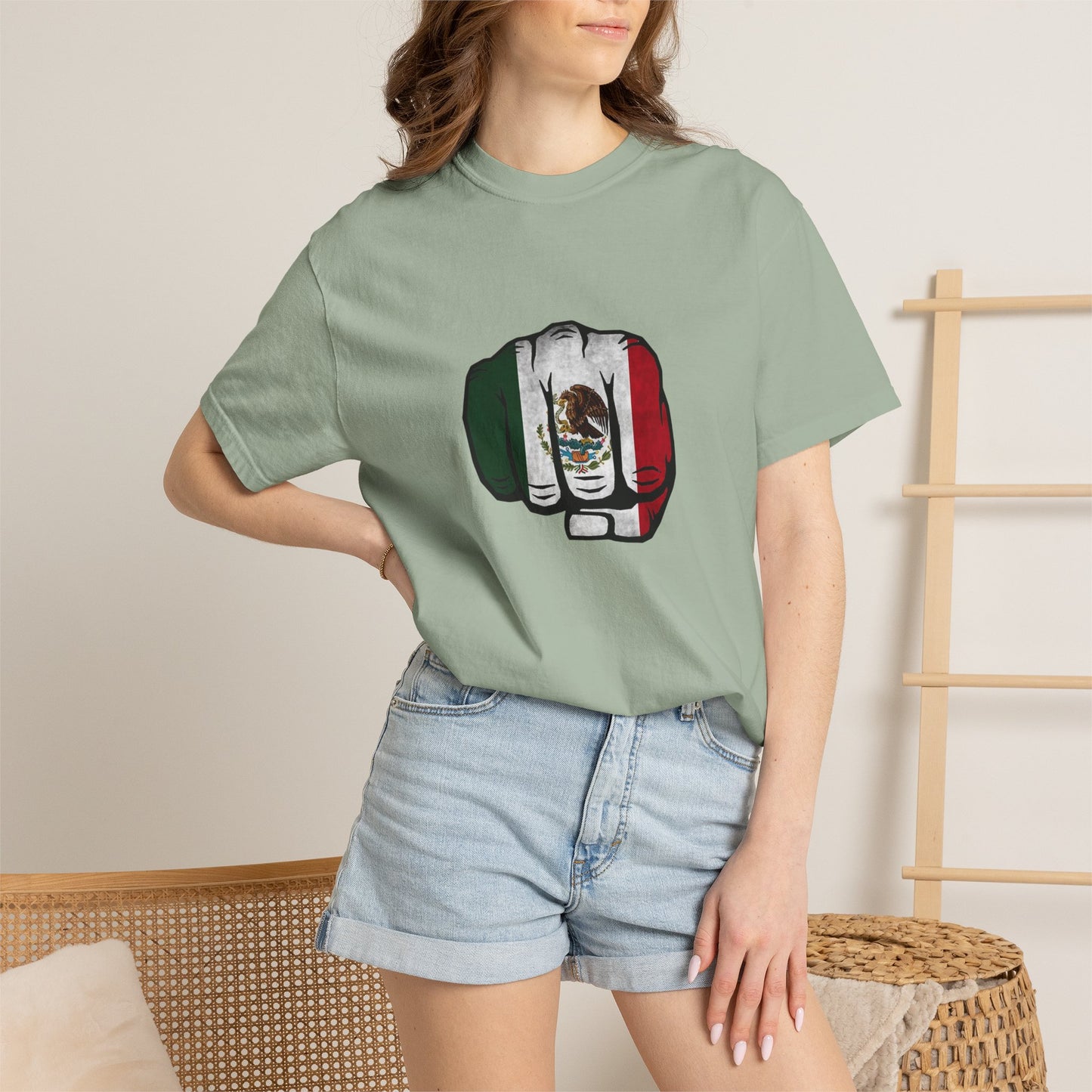 Mexico Flag Fist Tee — Mexican Pride Graphic T-Shirt