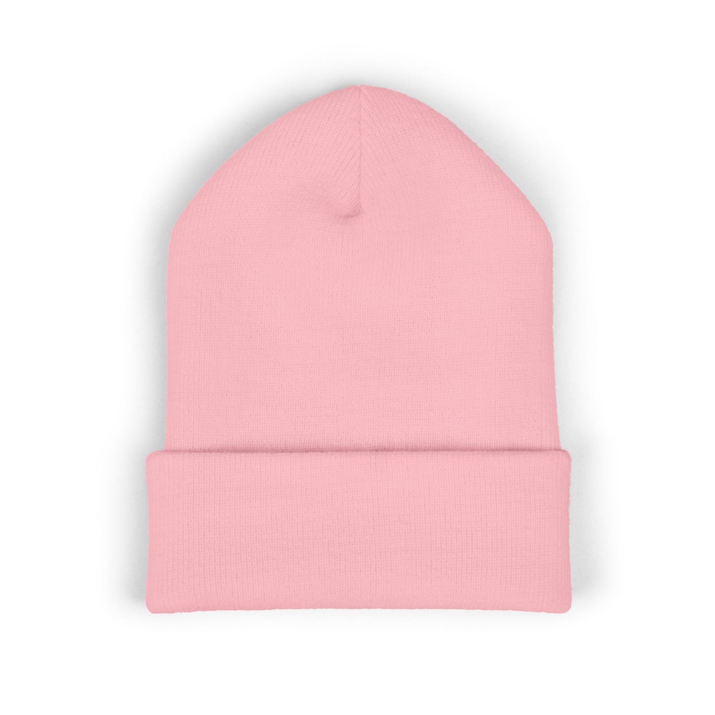 Embroidered Floral Heart Beanie — Classic Cuffed Knit Hat