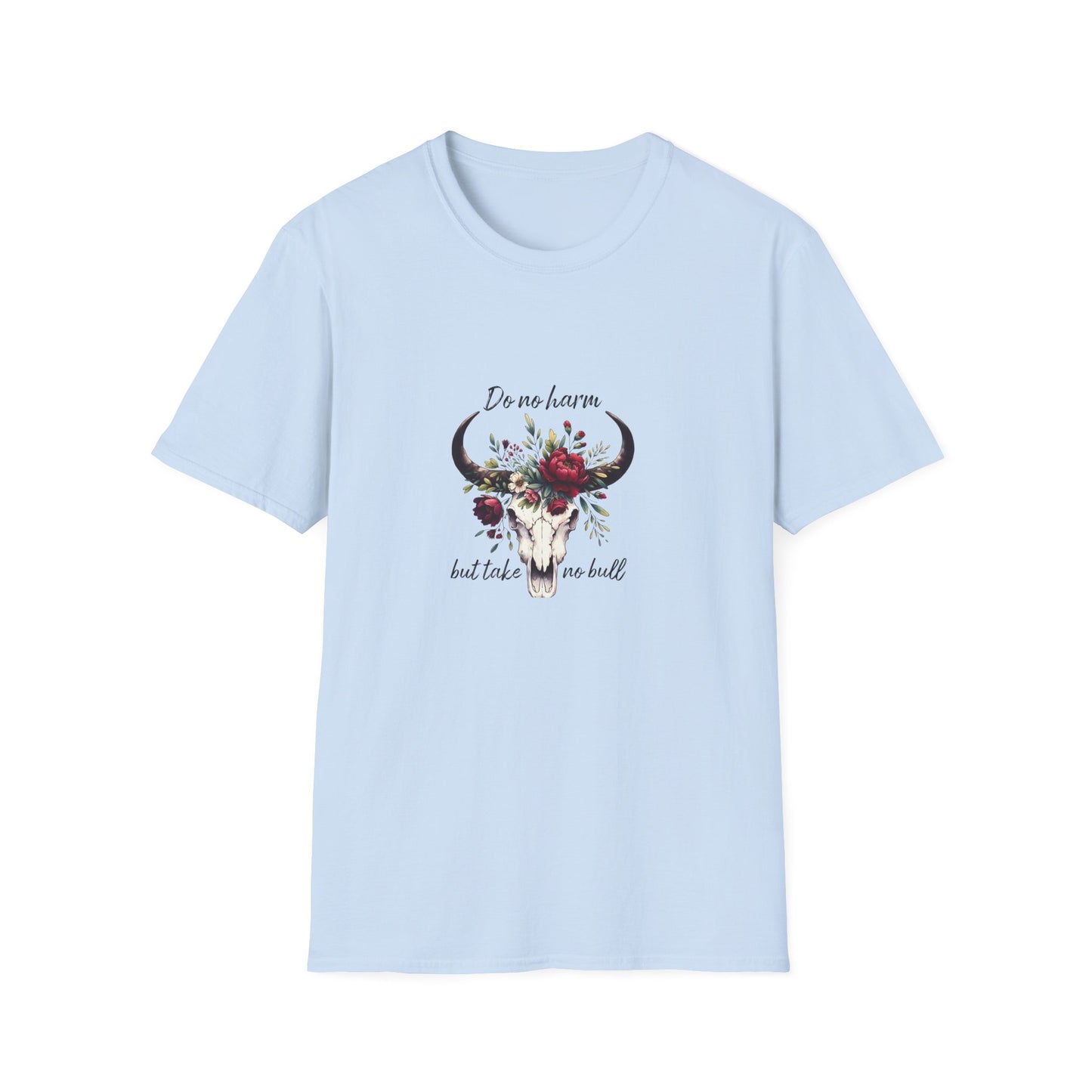 Floral Bull Skull Southwestern Boho Cow Skull T-Shirt | Floral Cow Skull Tee
