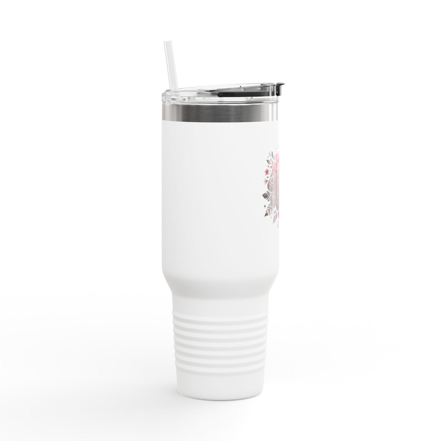 Wild & Free Floral Leopard Print Travel Mug, 40oz