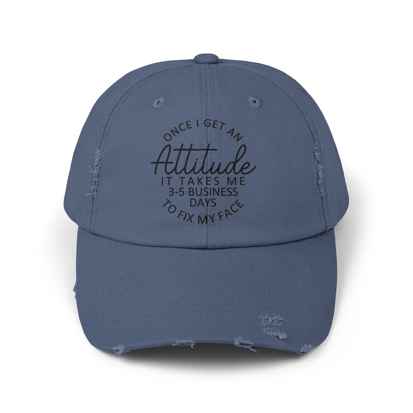 Once I Get An Attitude cap | Distressed Baseball Hat with Funny Quote