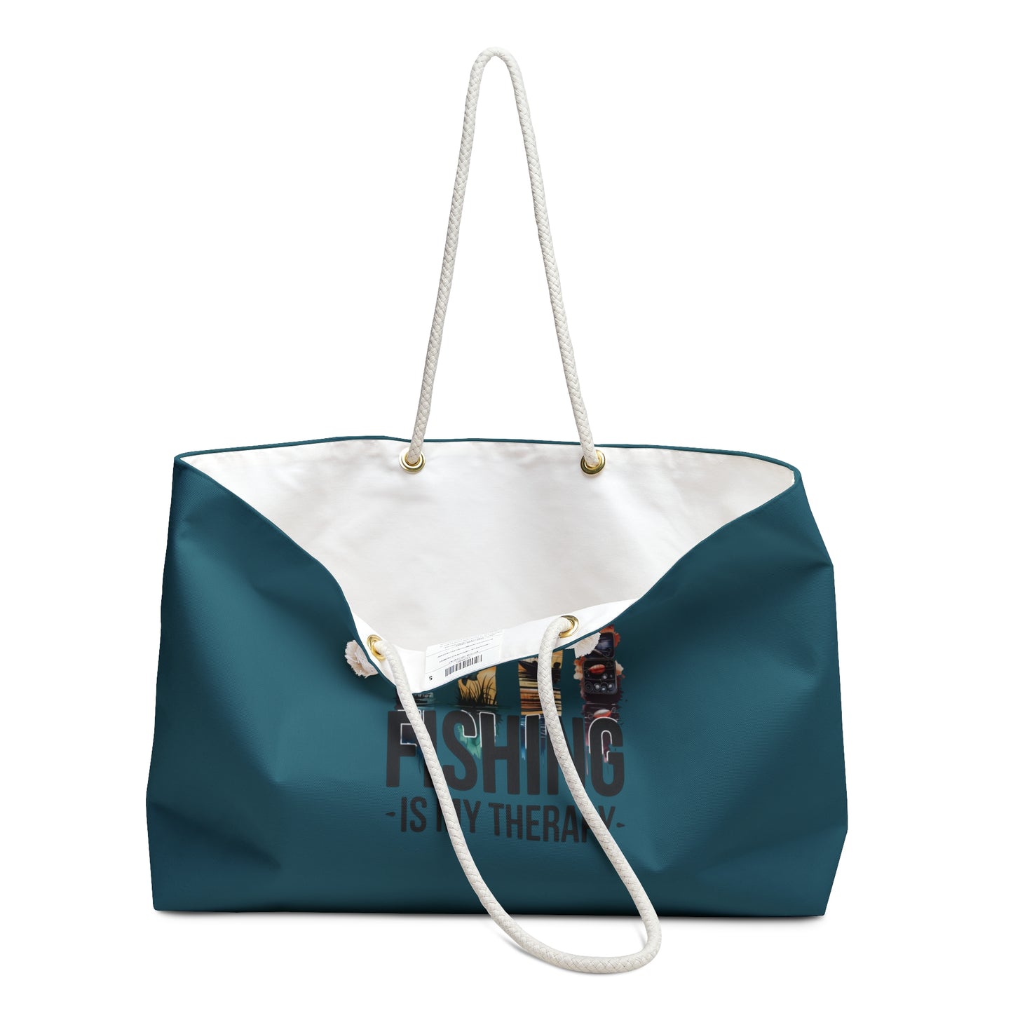 Fishing Is My Therapy Weekender Bag – Nautical Travel Tote for Anglers