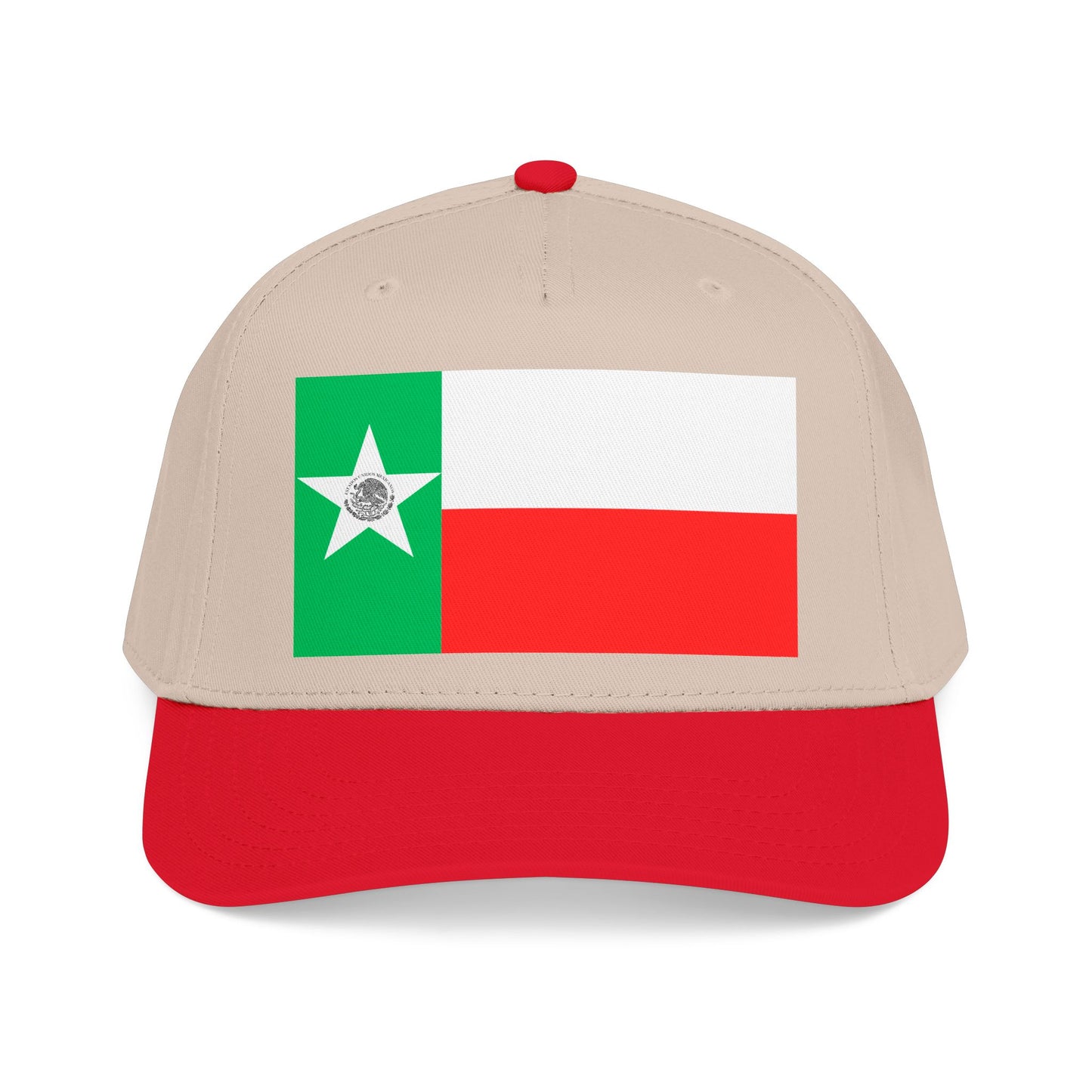 Mexico Flag Star embroidered Tricolor Mid Profile Baseball Cap | Mexican Flag Cap