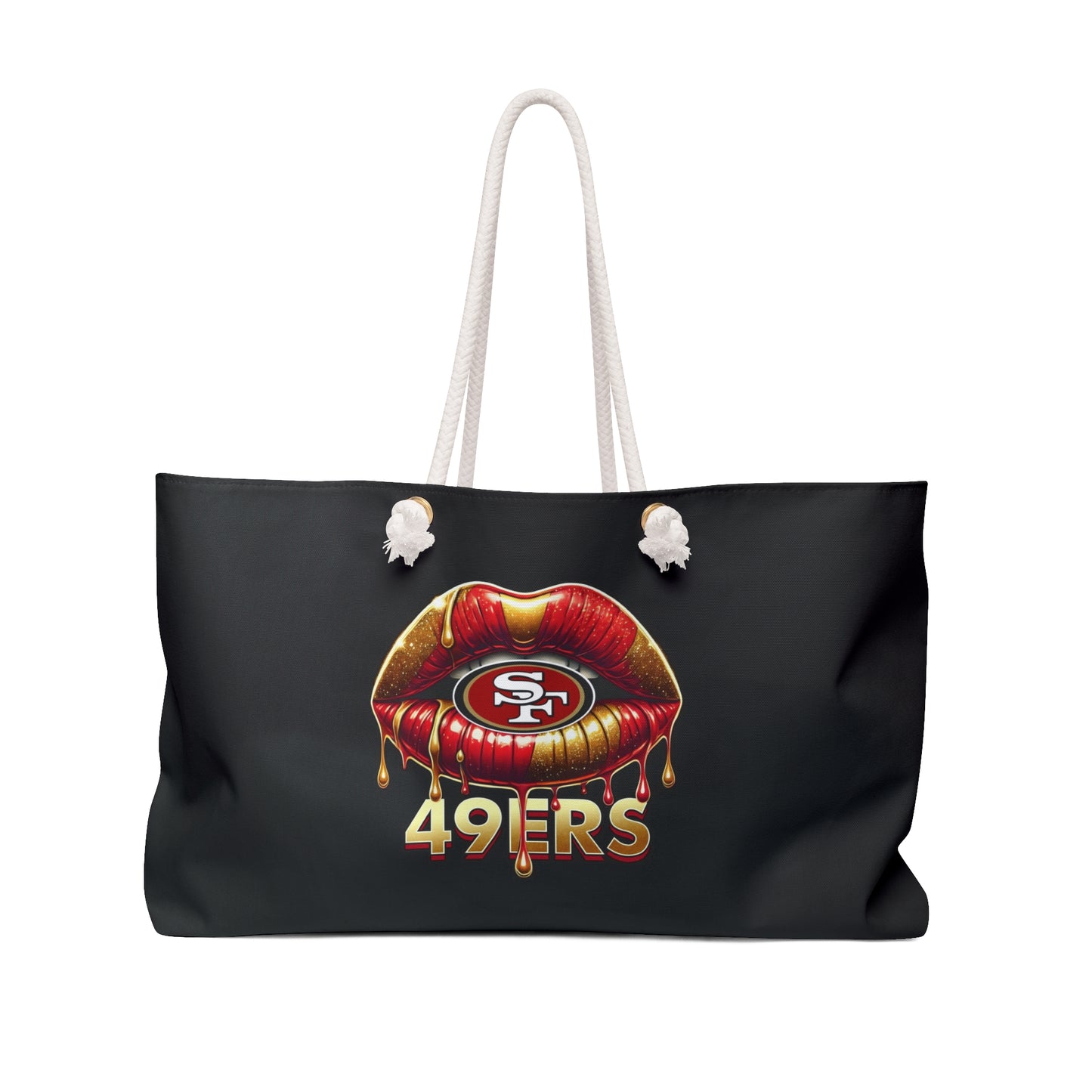 49ers Logo Lips Weekender Bag | NFL Fan Travel Tote