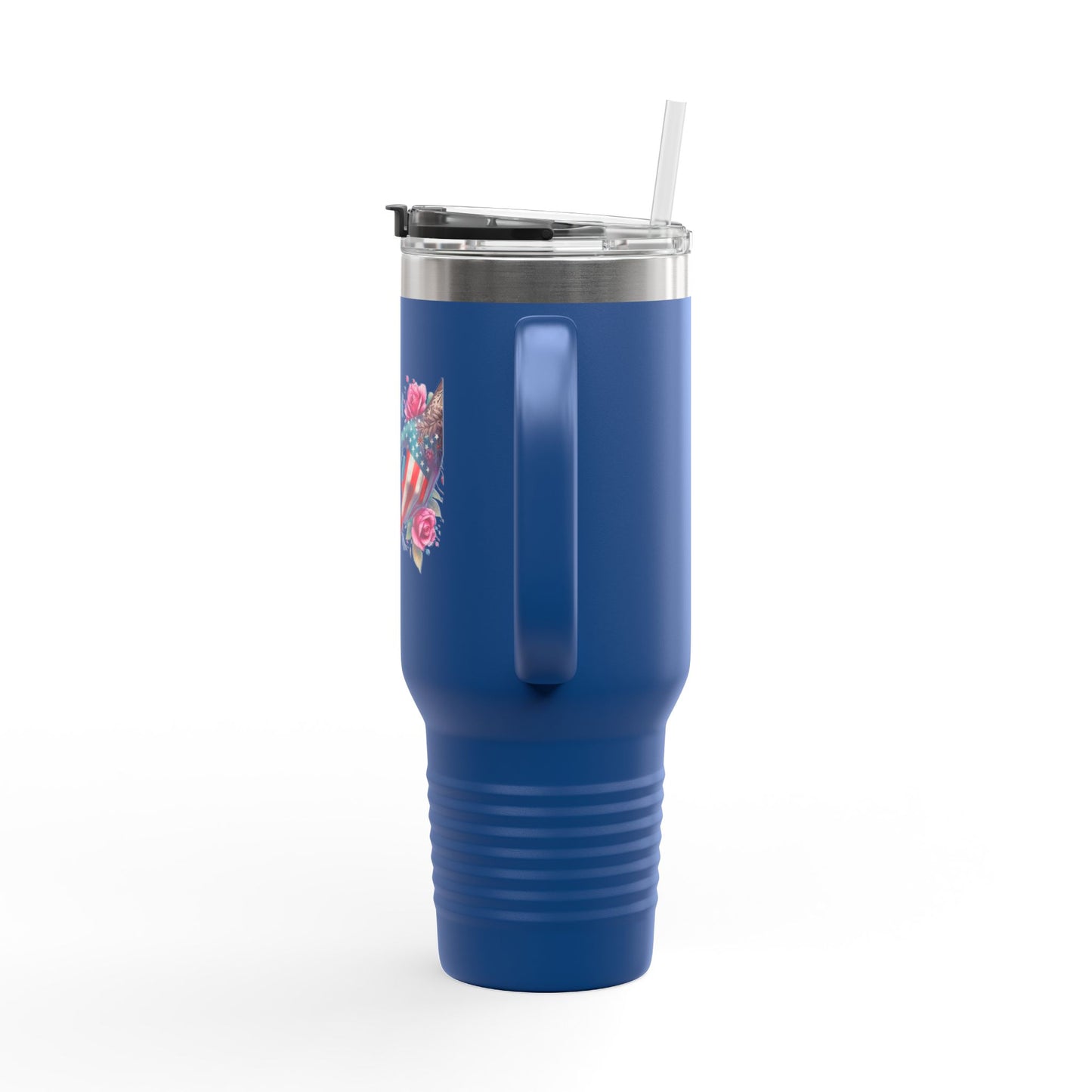 Colorful Floral Elephant Heart Travel Mug | 40oz Insulated Tumbler