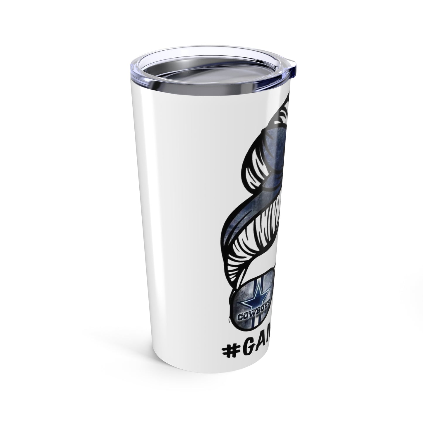Cowboys Gameday 20oz Tumbler — Football Messy Bun Mom Travel Cup