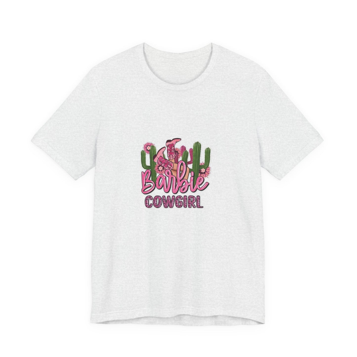 Barbie Cowgirl T‑Shirt – Pink Western Cactus Graphic Tee