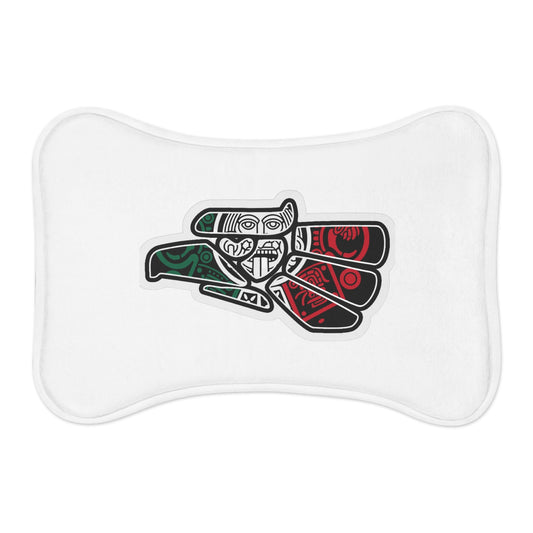 Northwest Tribal Raven Pet Feeding Mat — Non-Slip Dog & Cat Bowl Placemat