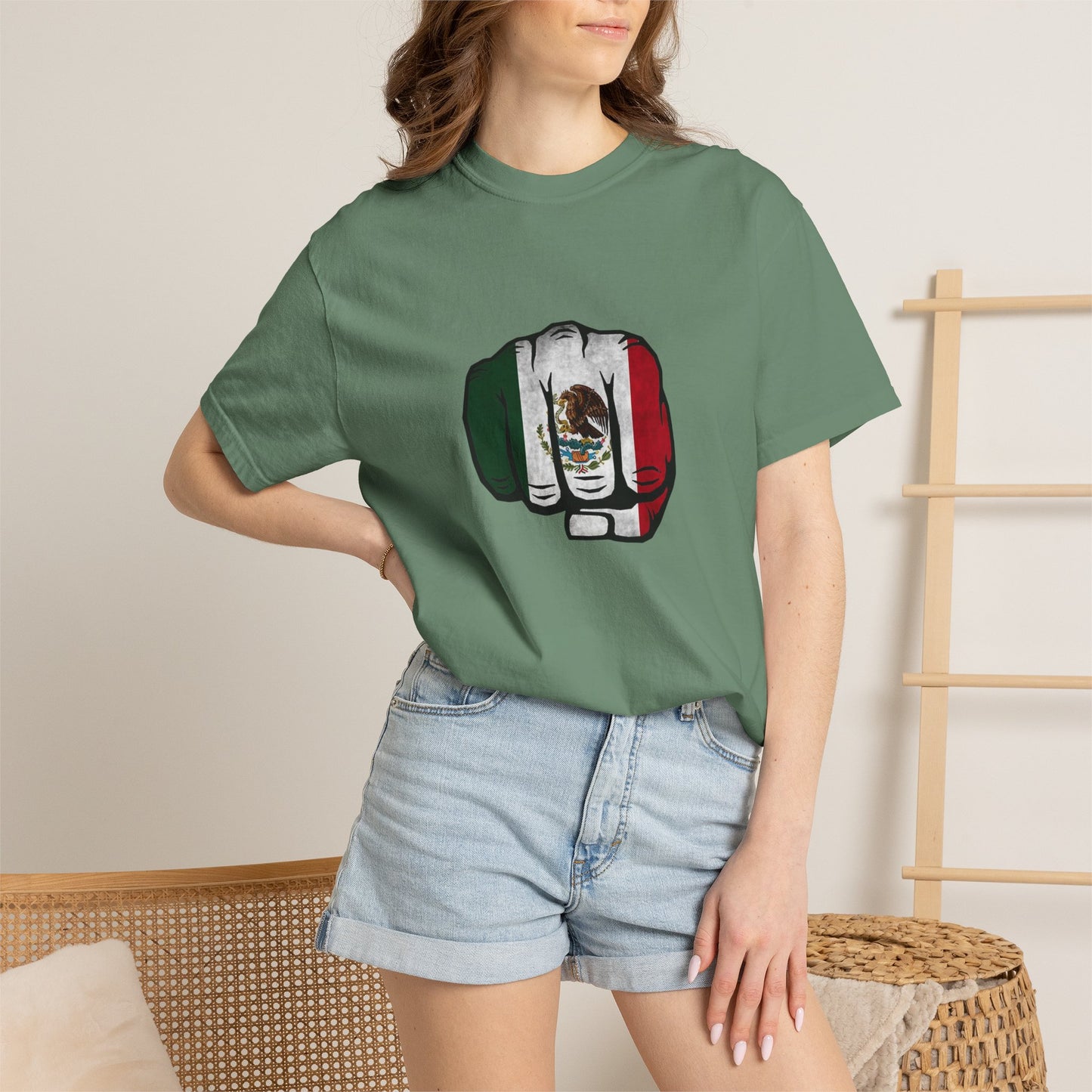 Mexico Flag Fist Tee — Mexican Pride Graphic T-Shirt