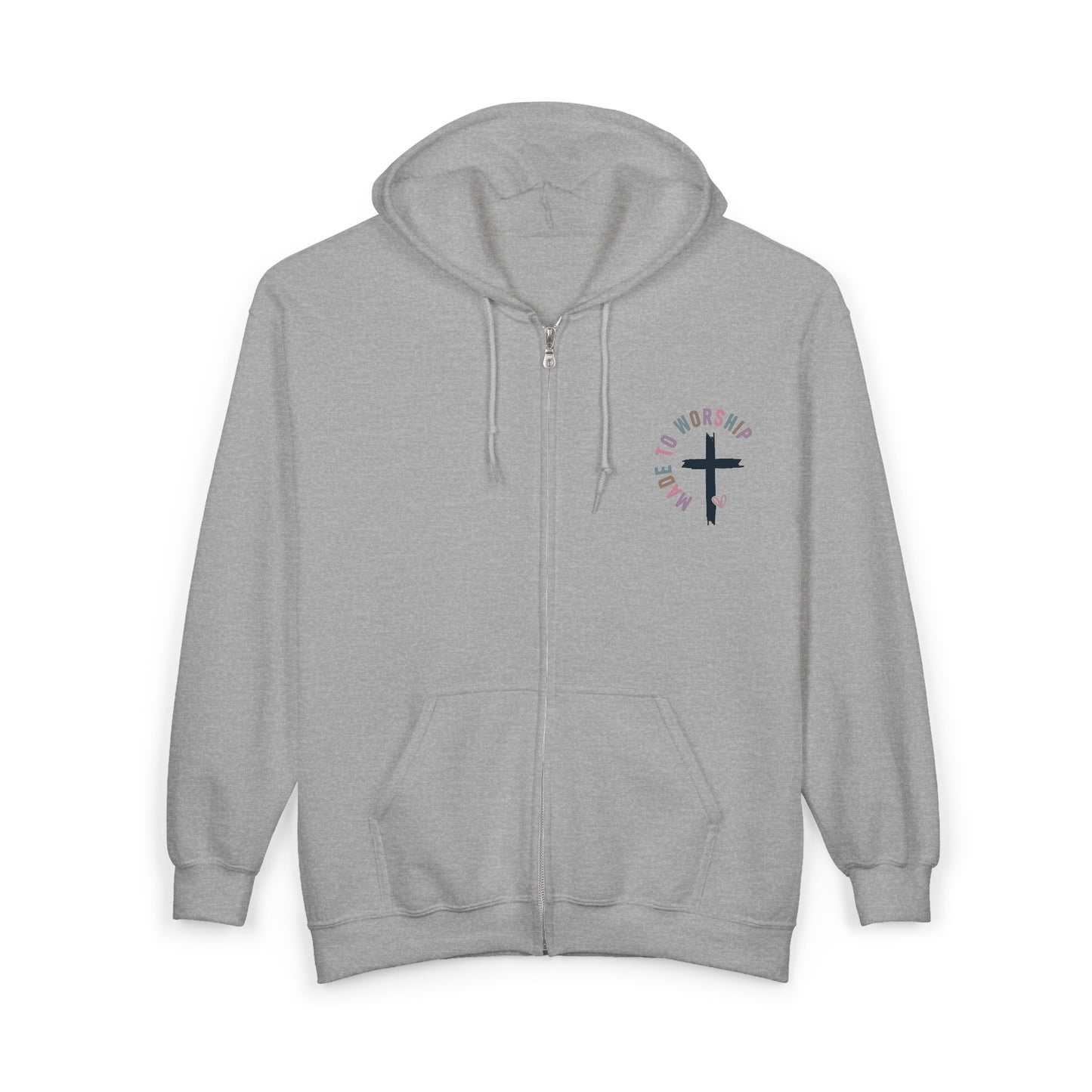 Cross with Floral Wreath Hoodie | Zip Up Sweatshirt