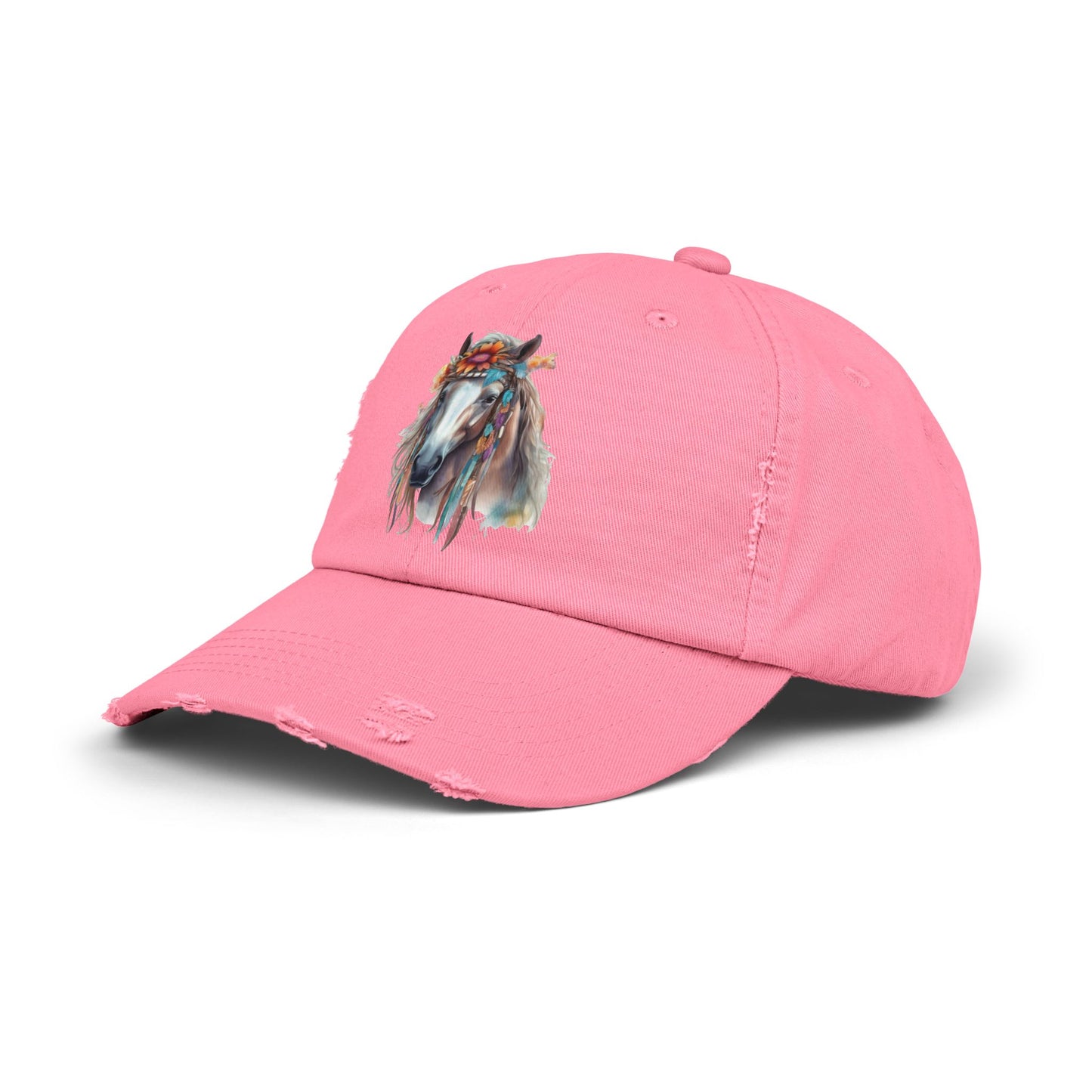 Boho Floral Horse Cap | Distressed Baseball Hat