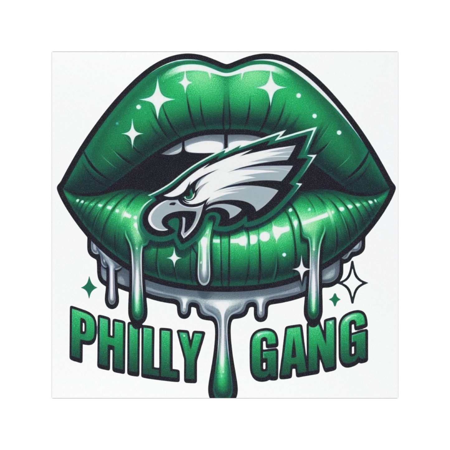 Philly Gang Green Lips Car Magnet — Football Fan Vehicle Decal