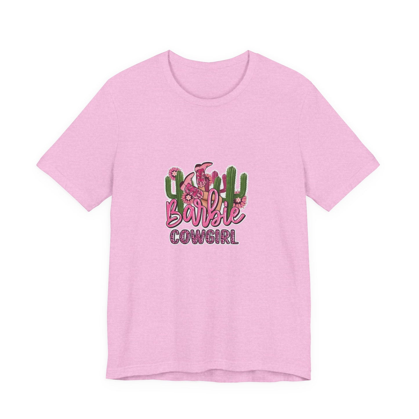 Barbie Cowgirl T‑Shirt – Pink Western Cactus Graphic Tee