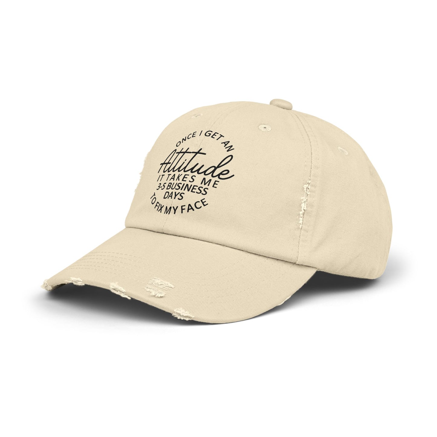 Once I Get An Attitude cap | Distressed Baseball Hat with Funny Quote