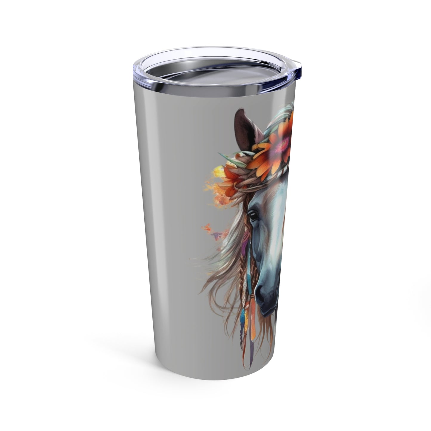 Boho Floral Horse Tumbler 20oz | Western Native Feather