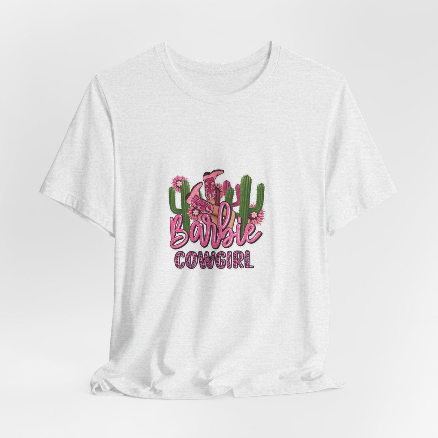 Barbie Cowgirl T‑Shirt – Pink Western Cactus Graphic Tee