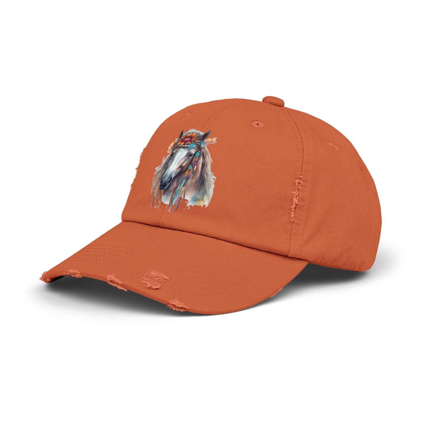 Boho Floral Horse Cap | Distressed Baseball Hat