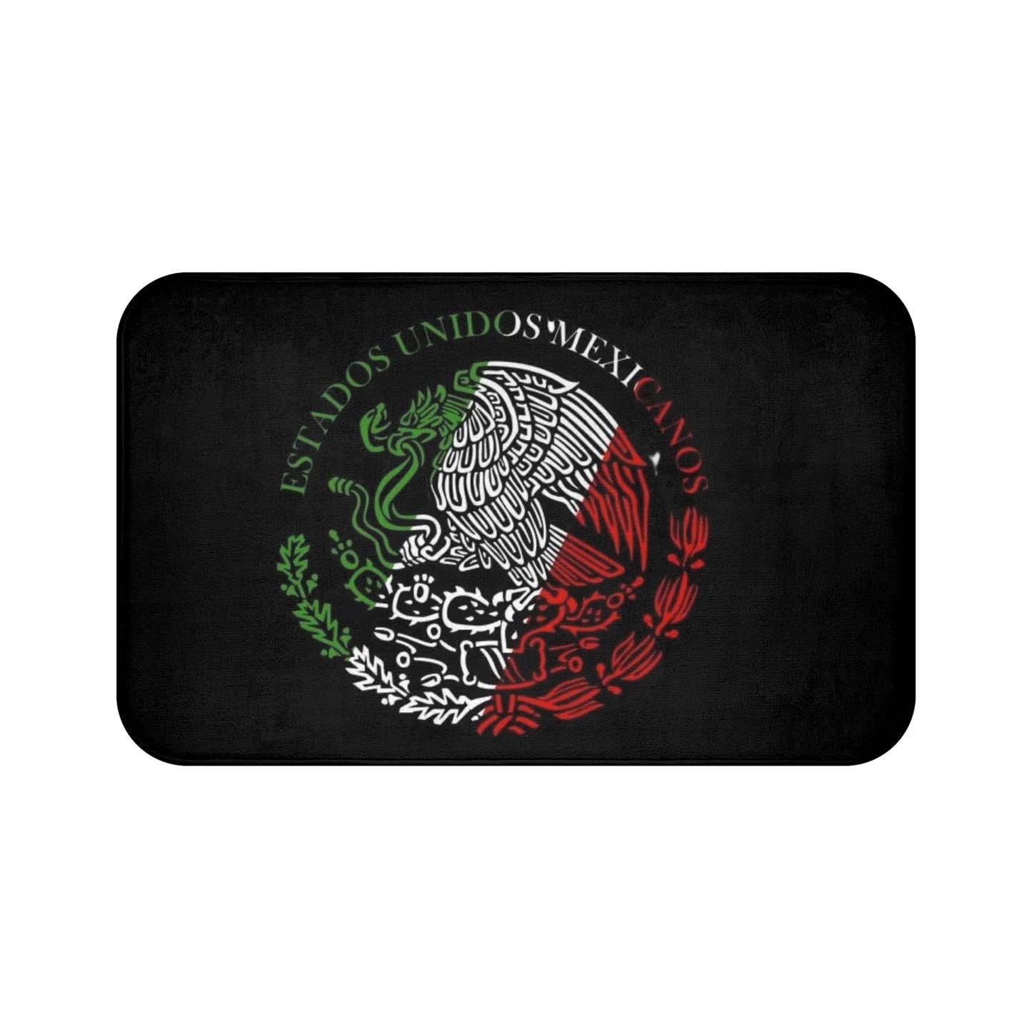 Mexican Eagle Coat of Arms Bath Mat | Mexico Flag Emblem Non-Slip