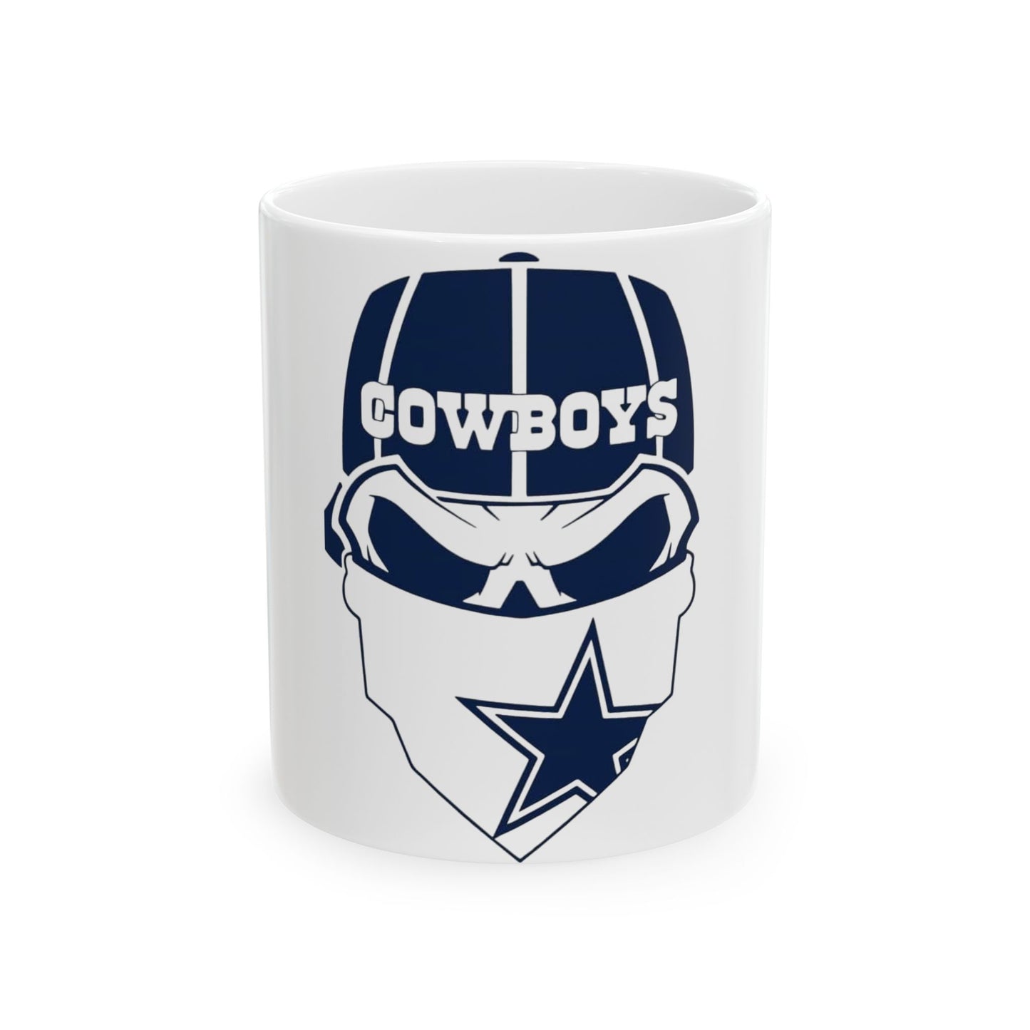 Cowboys Skull Football Fan Ceramic Mug — 11oz & 15oz