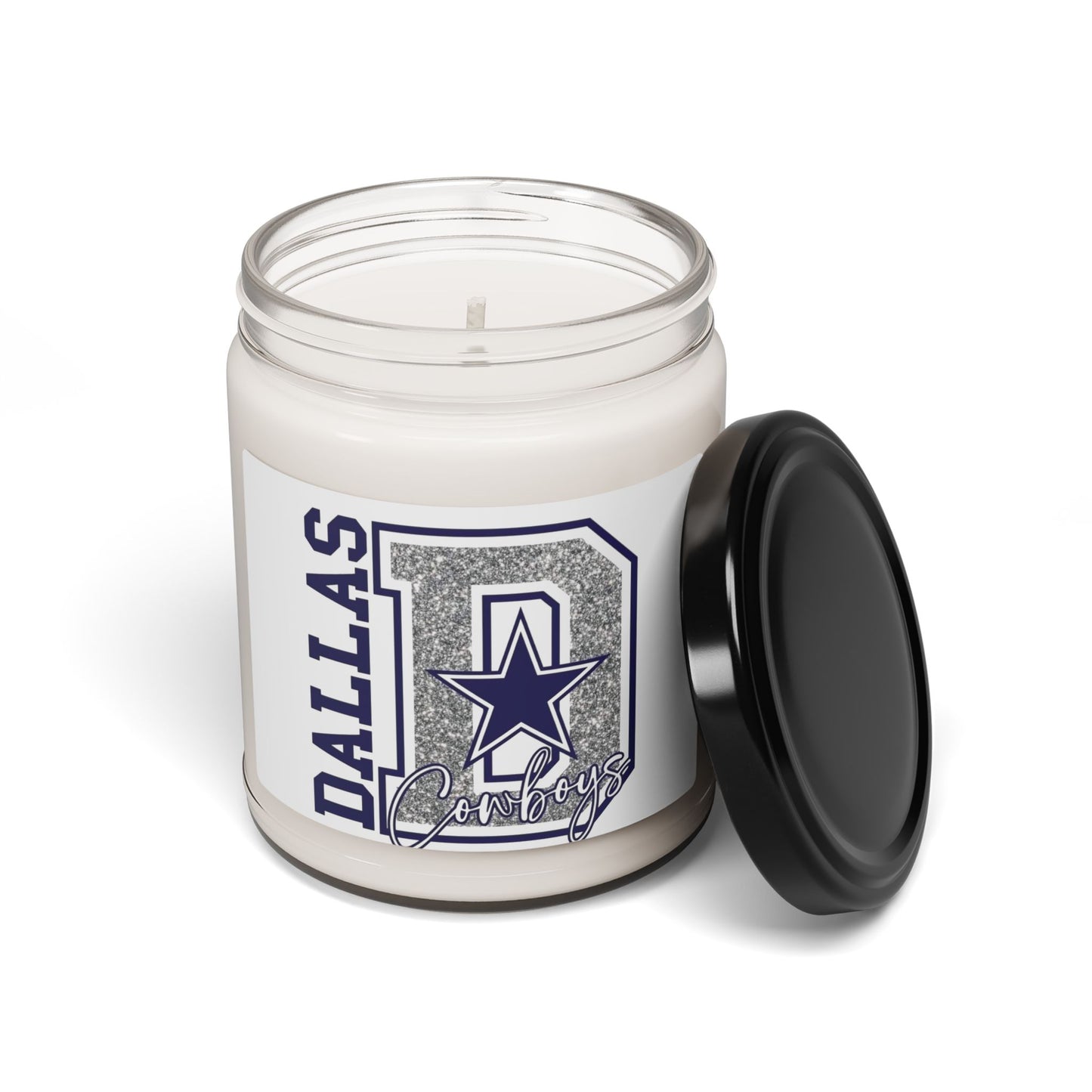 Dallas Cowboys Logo Candle, Soy Candle 9oz | Sports Team Decor